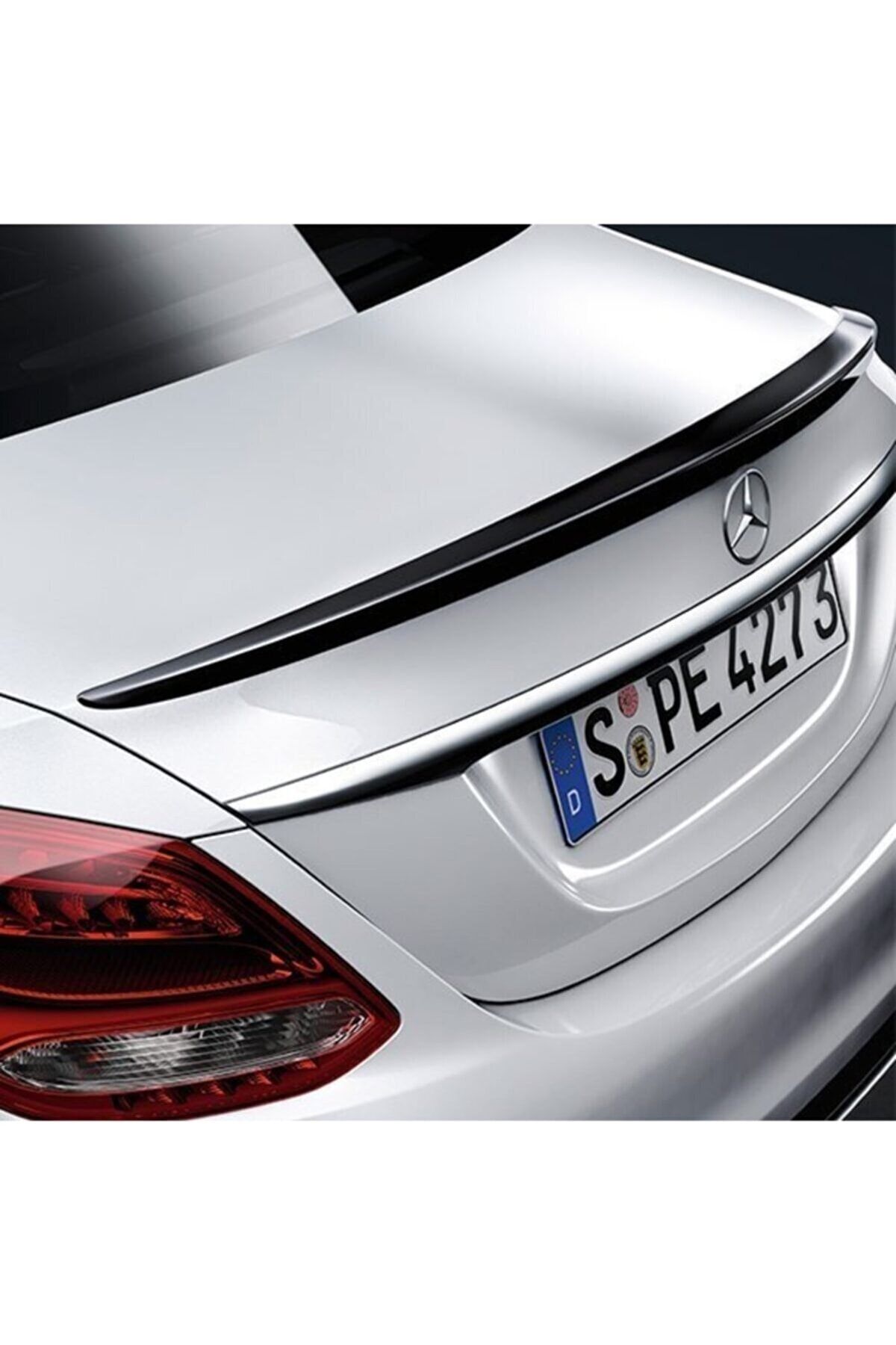 Genel Markalar Mercedes C200 W205 Kasa Uyumlu Plastik Parlak Siyah Boyalı Spoiler