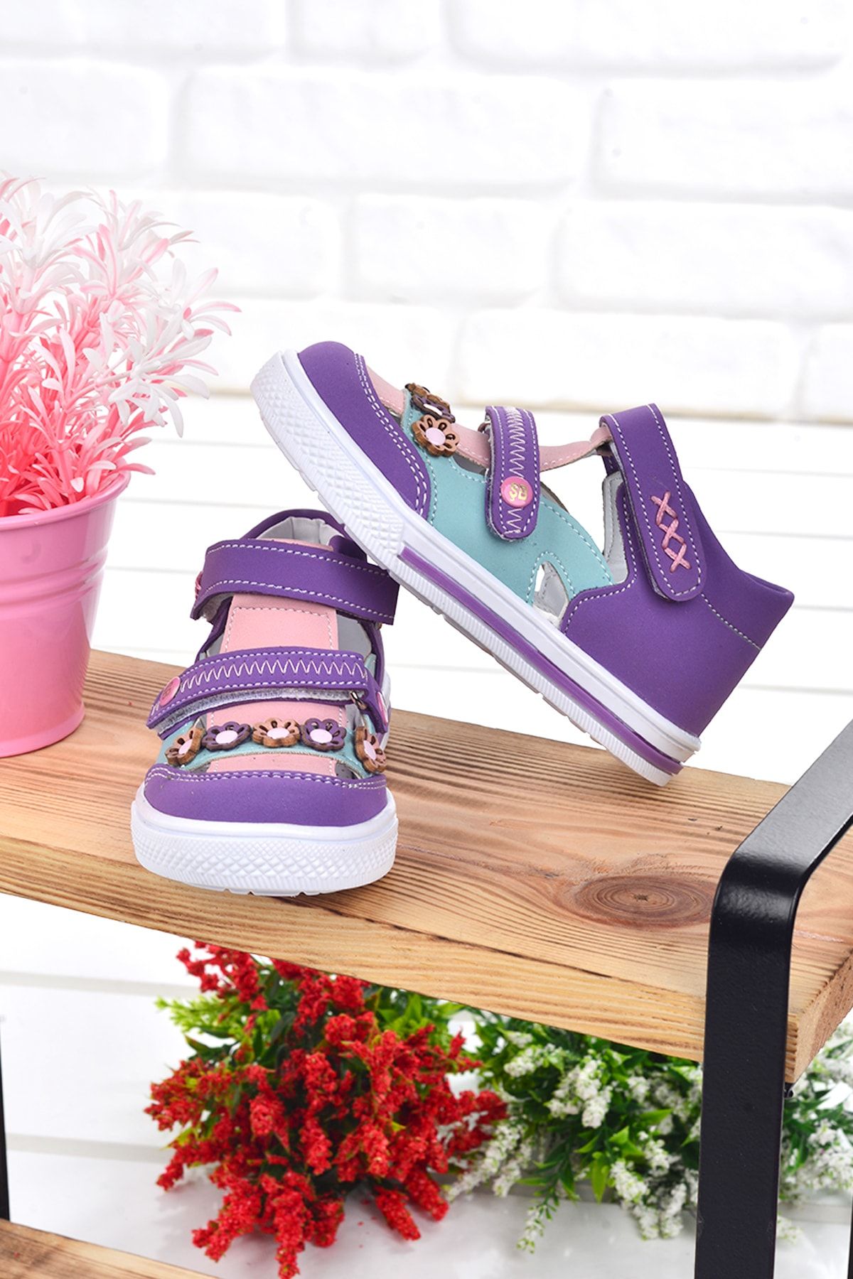 Genel Markalar Kız Çocuk Bebe Ayakkabı Sandalet Kiko Şb 2223-28 Ortopedik