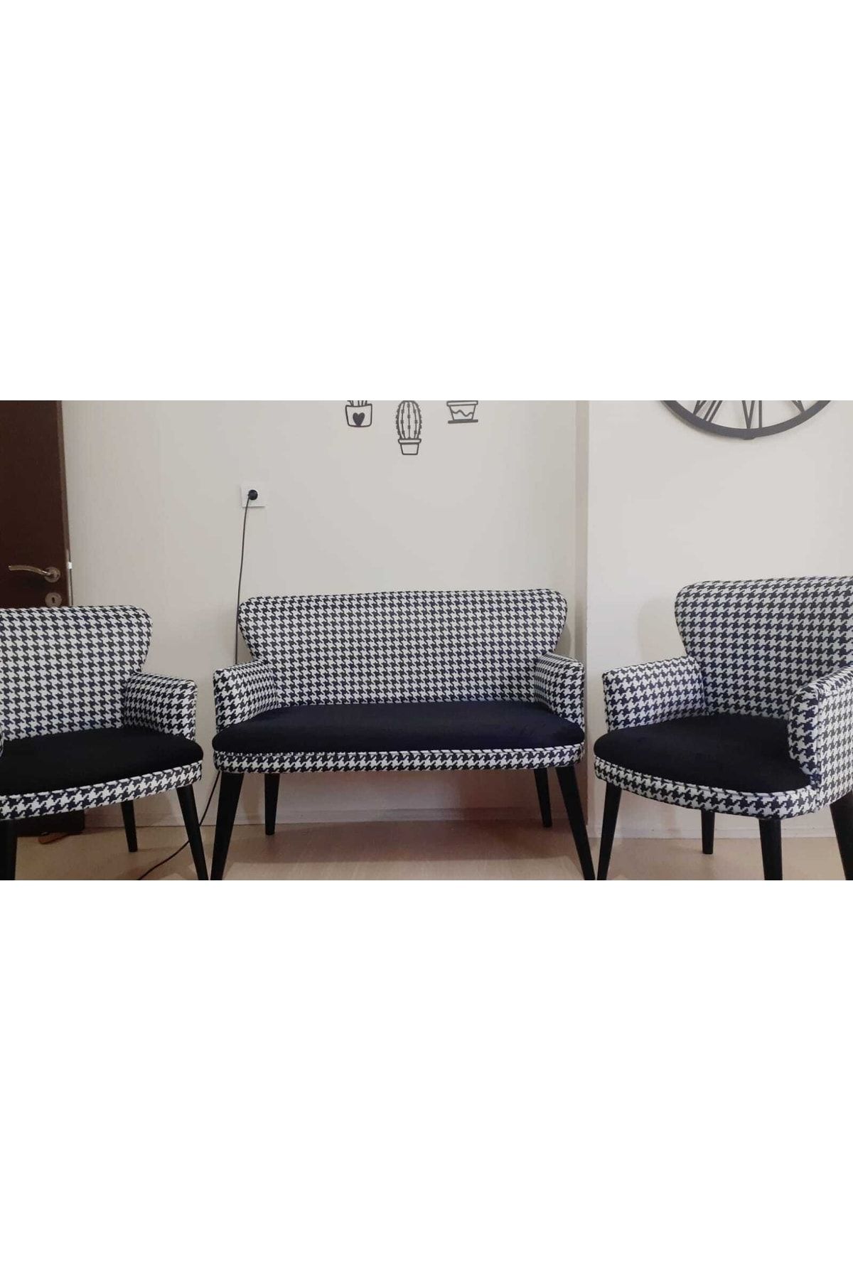 Azra Aksesuar Çay Seti Oturma Grubu Oturma Takımı Iskelet Ahşap Mobilya Takımı Balkon Bahçe Mobilyası Desen
