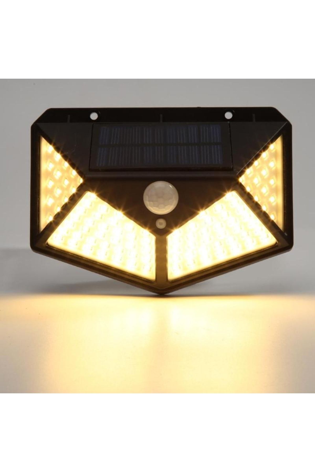 SARFEX Güneş Enerjili Hareket Ve Karanlık Sensörlü Günışığı Sarı Renk 100 Ledli Solar Aydınlatma