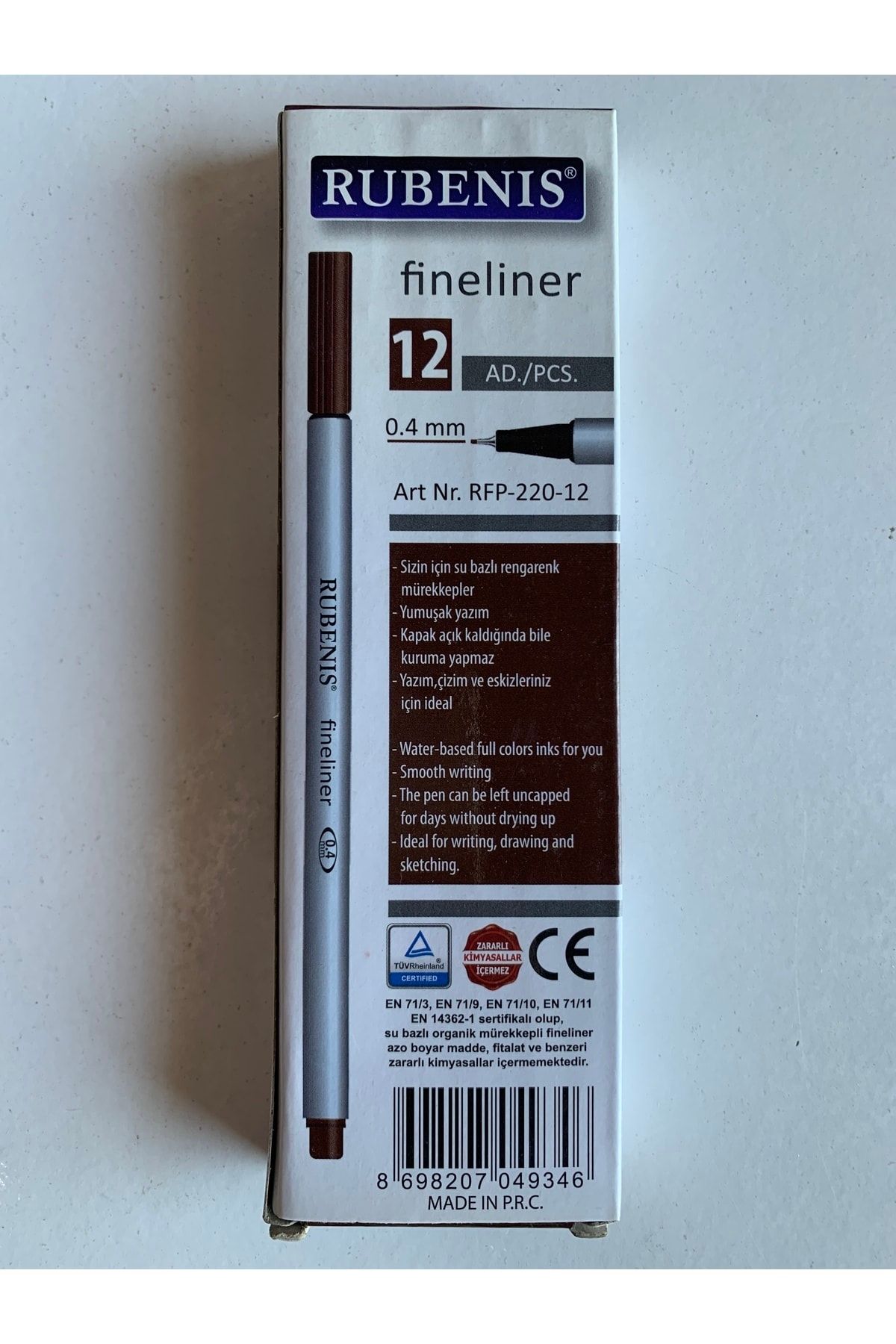 Rubenis 0.4mm Fineliner Kalem 12 Adet Rfp-220