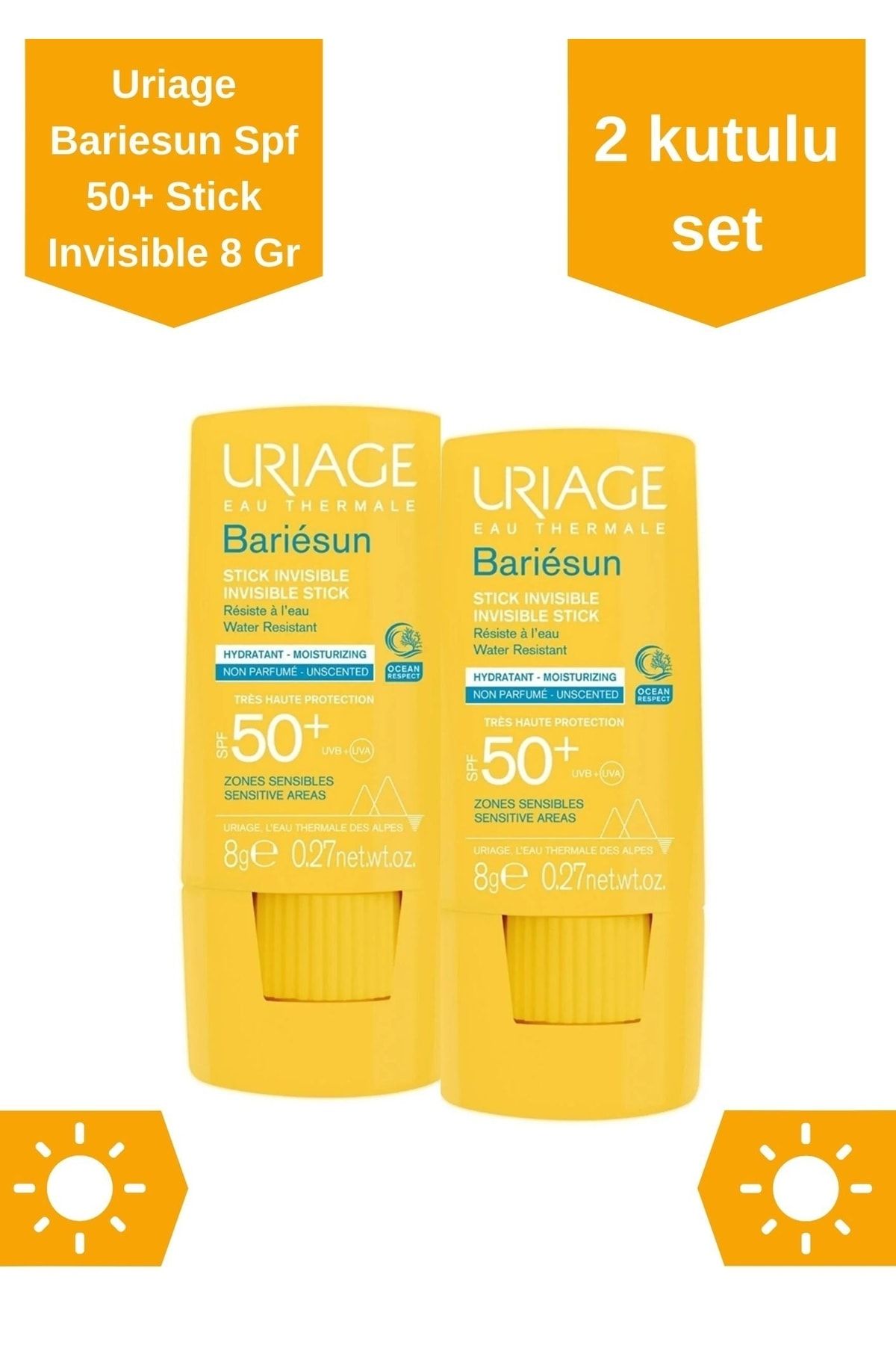 Uriage Bariesun Spf 50+ Stick Invisible 8 Gr | 2 Kutulu Set