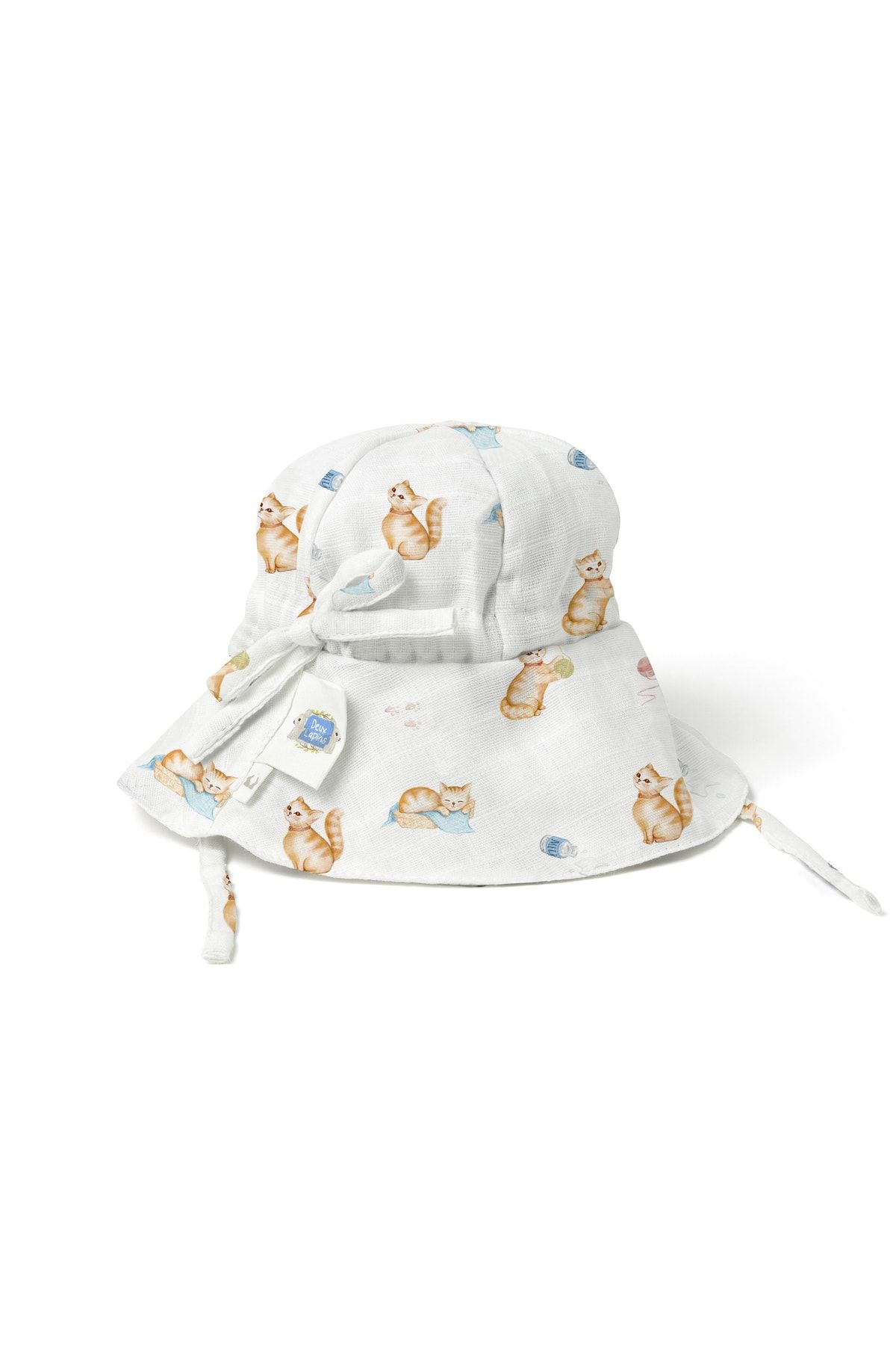 Deux Lapins Müslin Bebek Şapkası 12-18 Ay Chaton - Kedi Desen