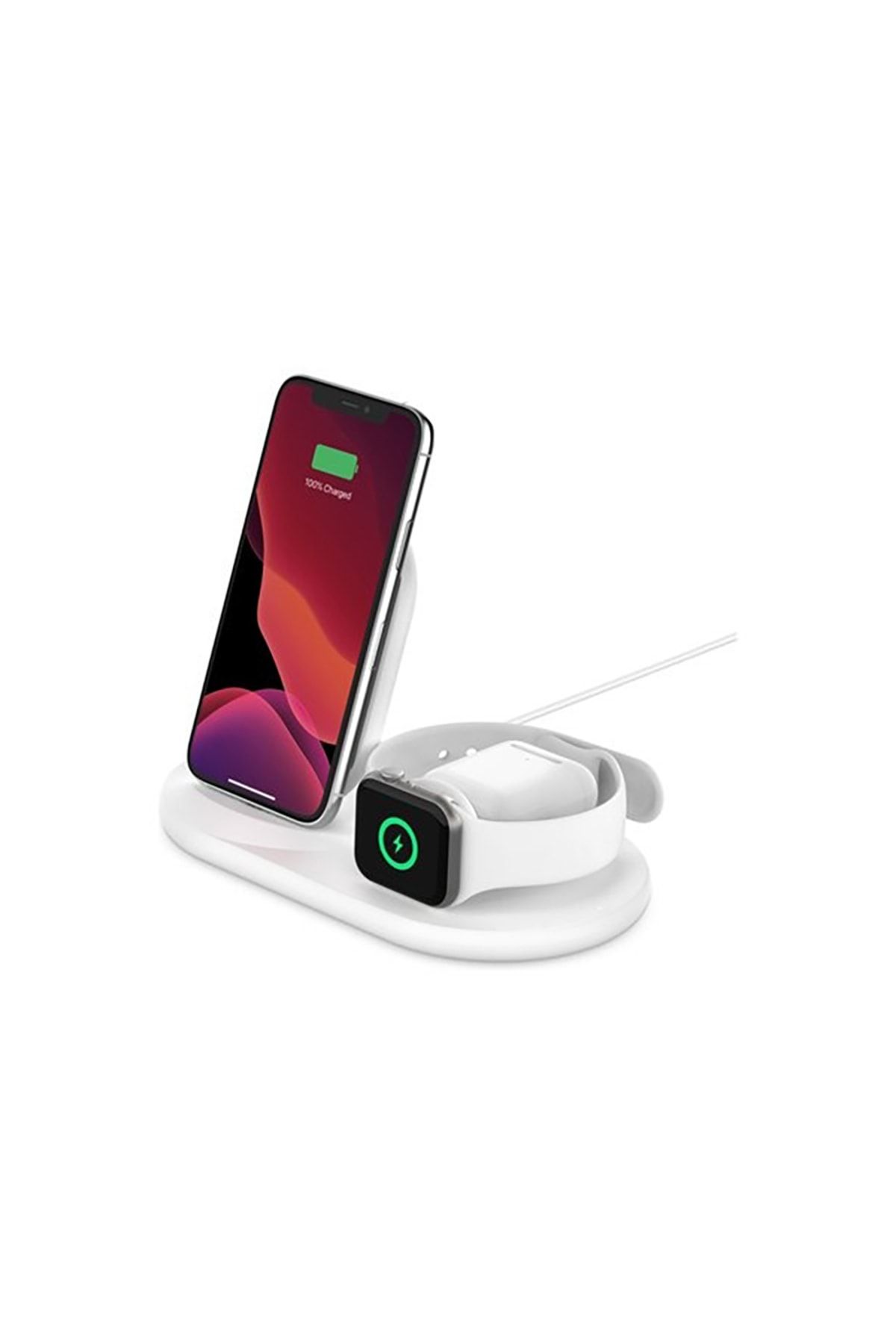 Belkin Boost?charge™ 3'ü 1 Arada Apple Ürünleriniz Için Kablosuz Şarj Cihazı - Beyaz Uyumlu
