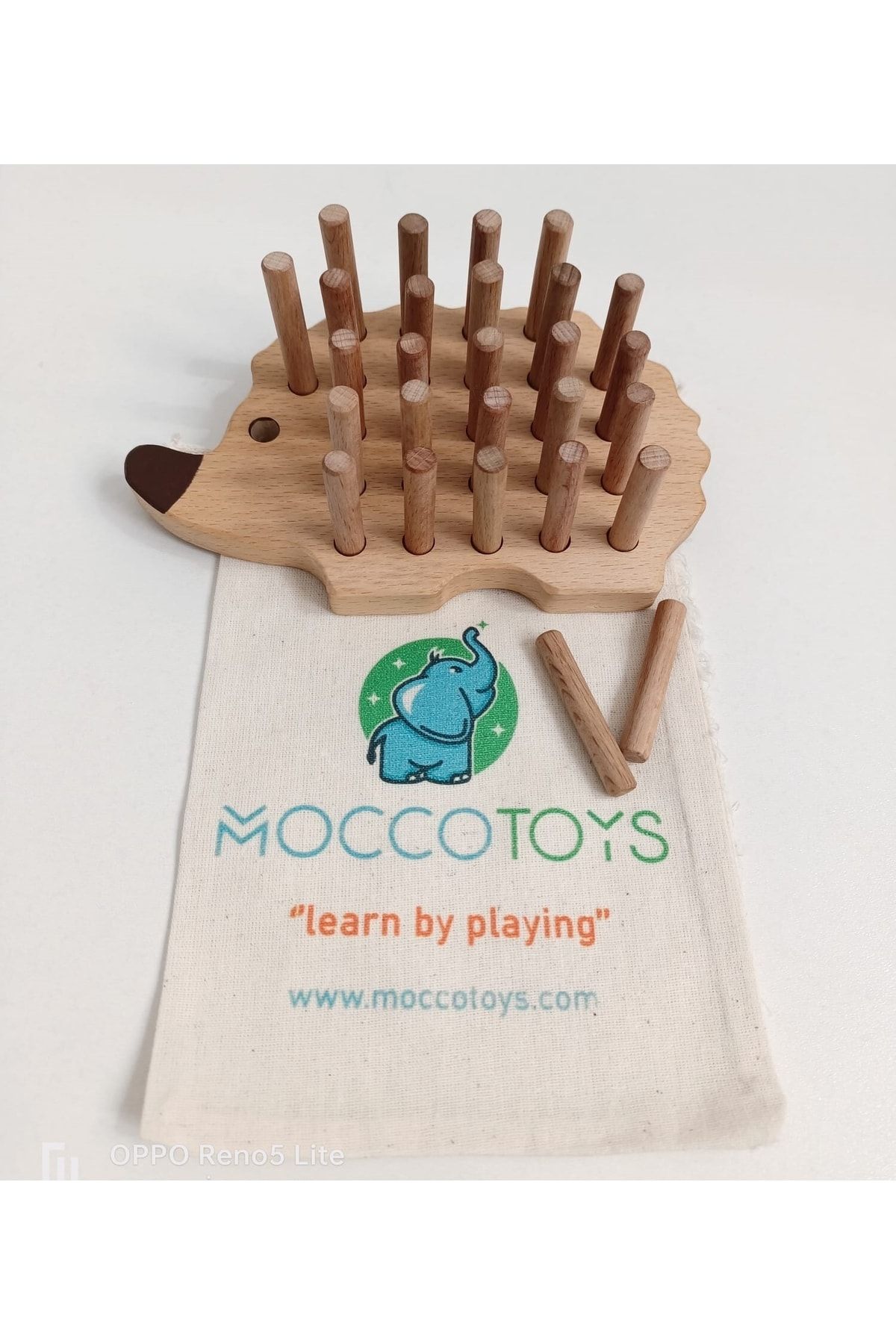 Moccotoys Tak Çıkar Ahsap Kirpi & Montessori & Masif Ahşap Oyunu