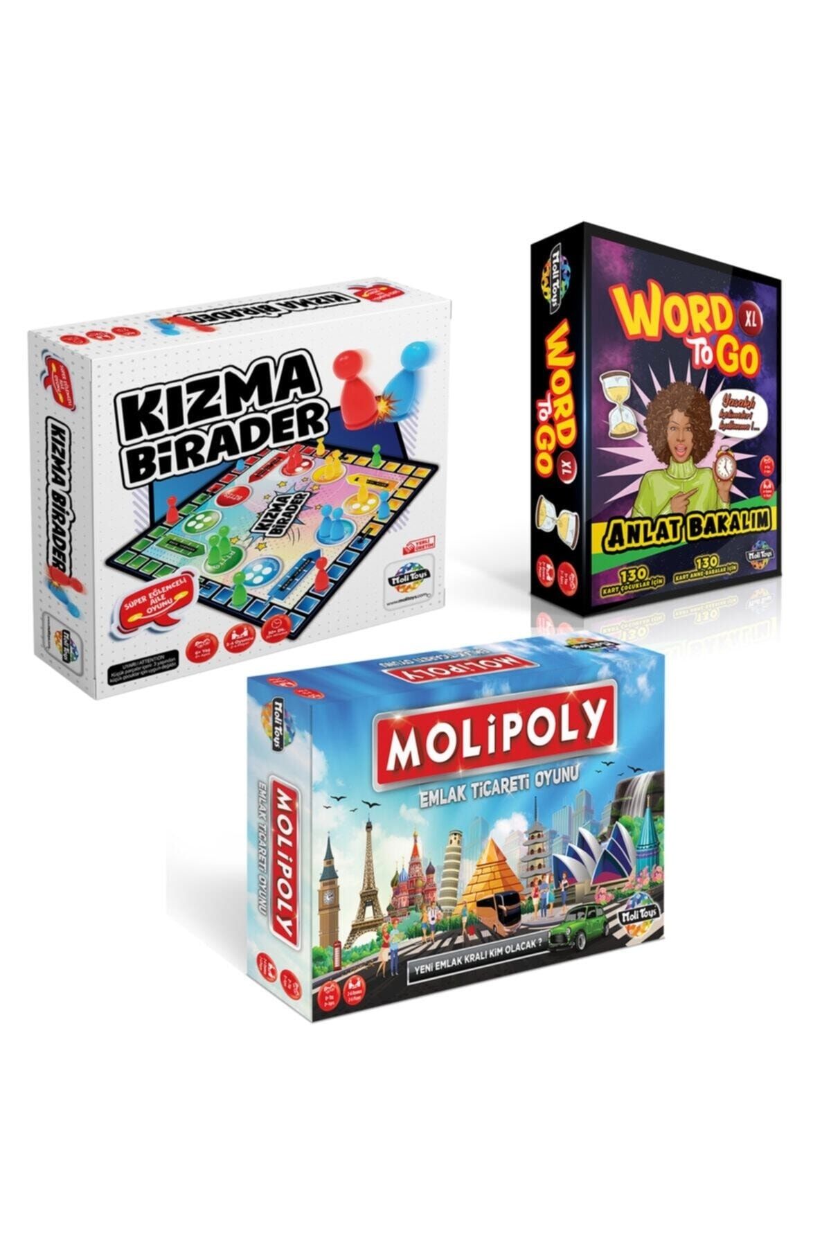 Moli Toys Kızma Birader Word To Go Xl ( Tabu Xl) Edition Molipoly Ticaret Emlak Oyunu 3'lü Süper Set