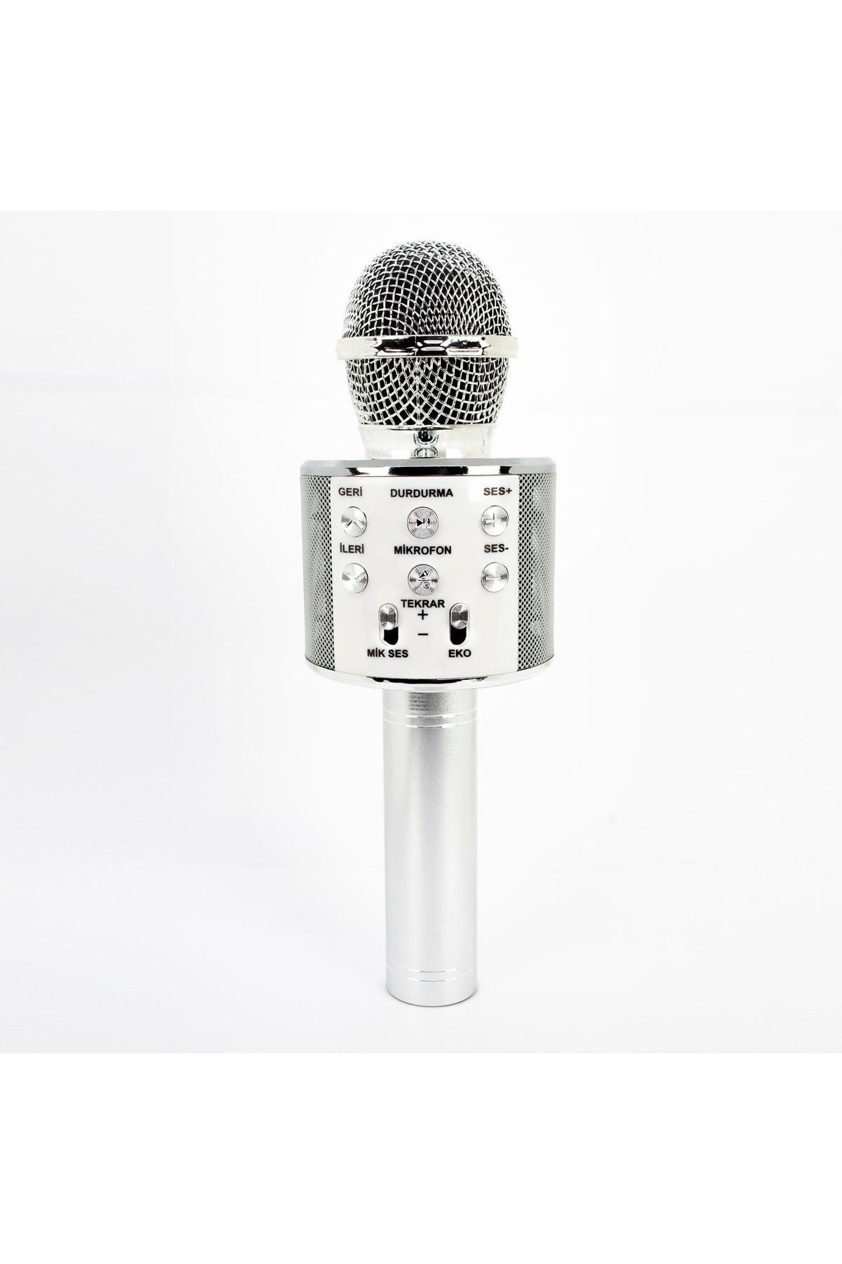 Winex Mobile Usba+tf Sd Kart+3.5mm Aux Girişli Bluetooth Karaoke Mikrofonu Gümüş