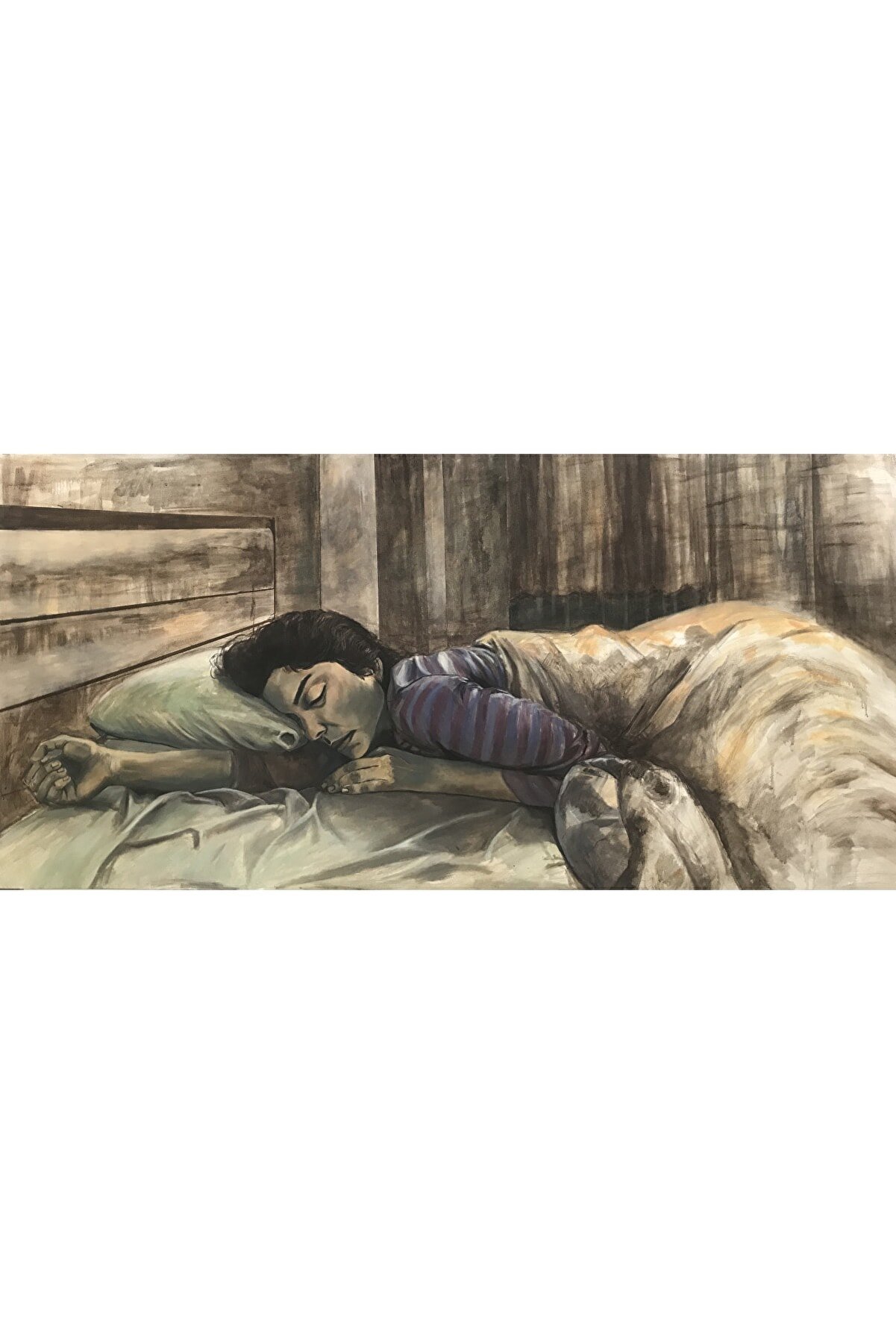 Elif Beyaz Uyku Serisi-10, 200x100, Tuval Üzerine Yağlı Boya
