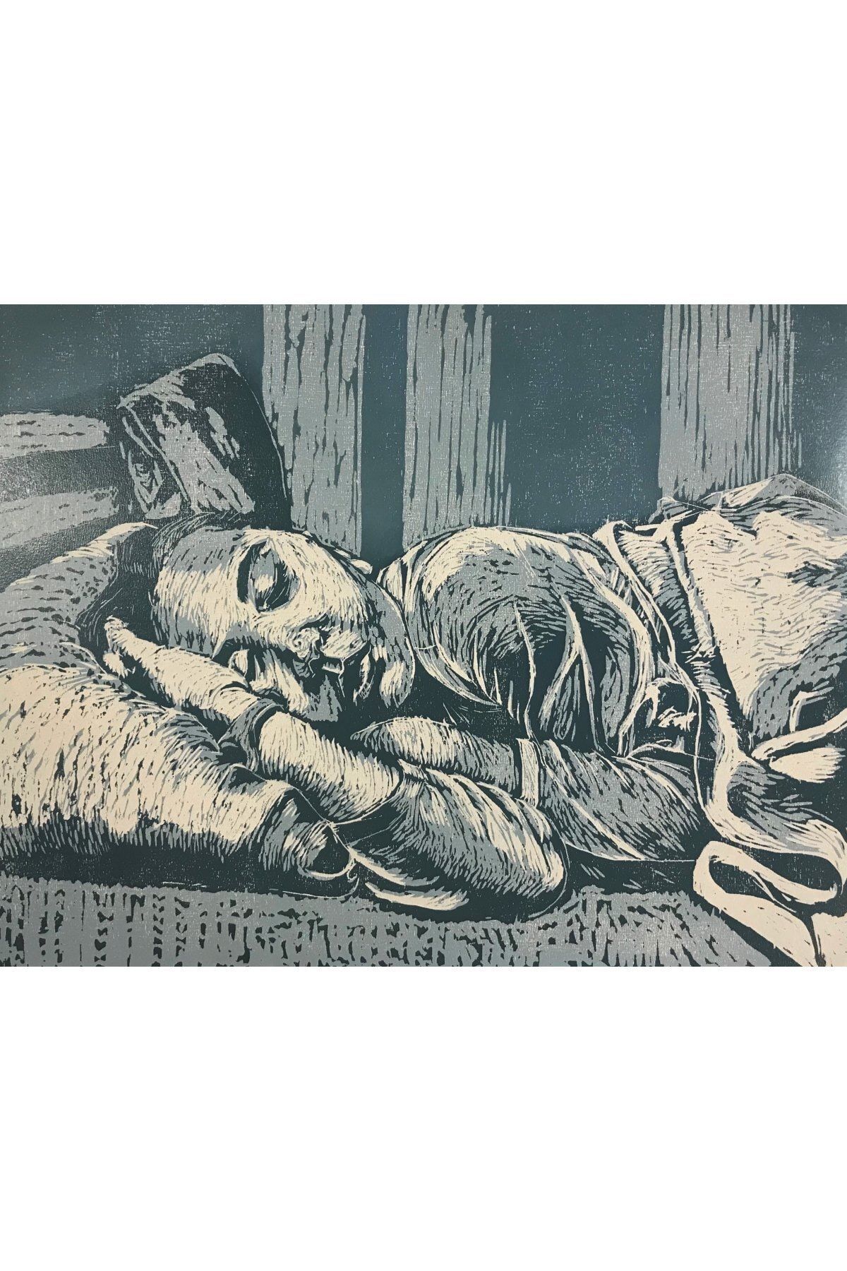 Elif Beyaz Uyku Serisi-5, 80x60, Ağaç Baskı