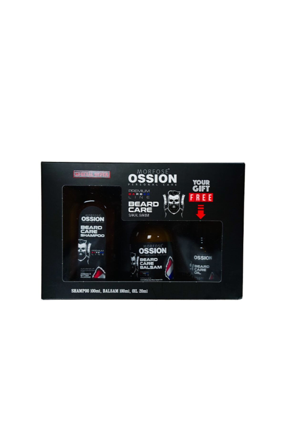Ossion Ossıon Sakal Bakım 3 Lü Set ( Şampuan + Balsam + Yağ ) Karton Kutu