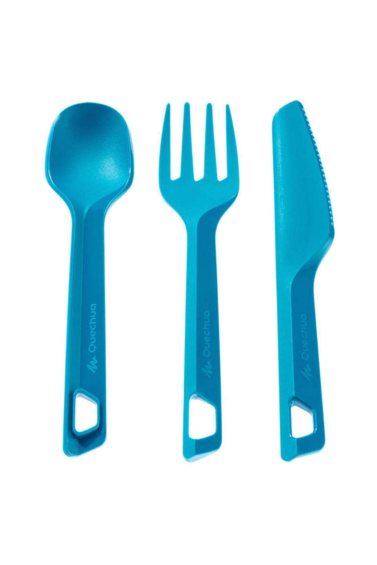 Decathlon - Doğa Yürüyüşü 3 Lü Plastik Sofra Seti ( Bıçak, Çatal, Kaşık ) Mavi