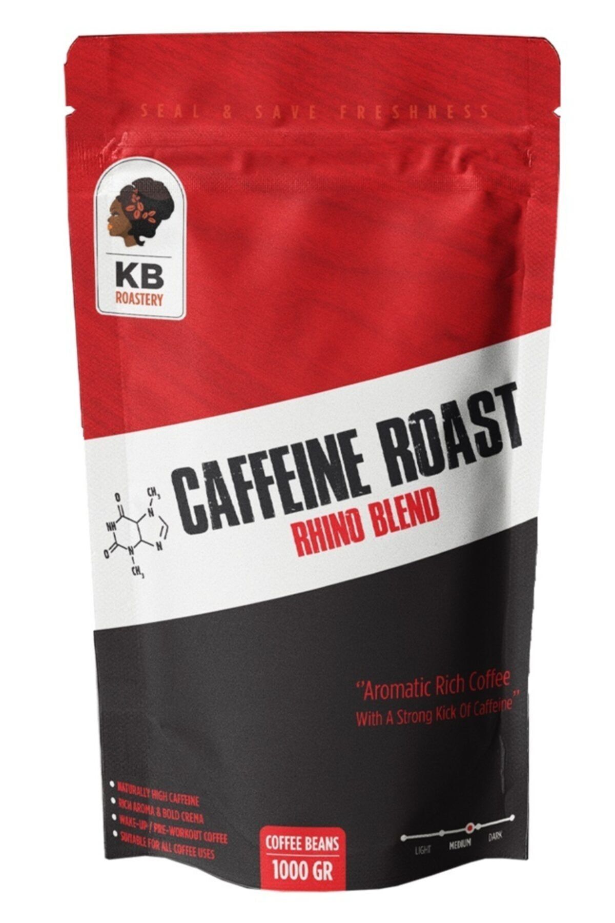 KOFFIEBOON Rhino Blend - 1 Kg - Çekirdek Kahve - 2 Kat Kafeın Kahve - Sporcu Kahvesi - Uyandıran Leziz Kahve