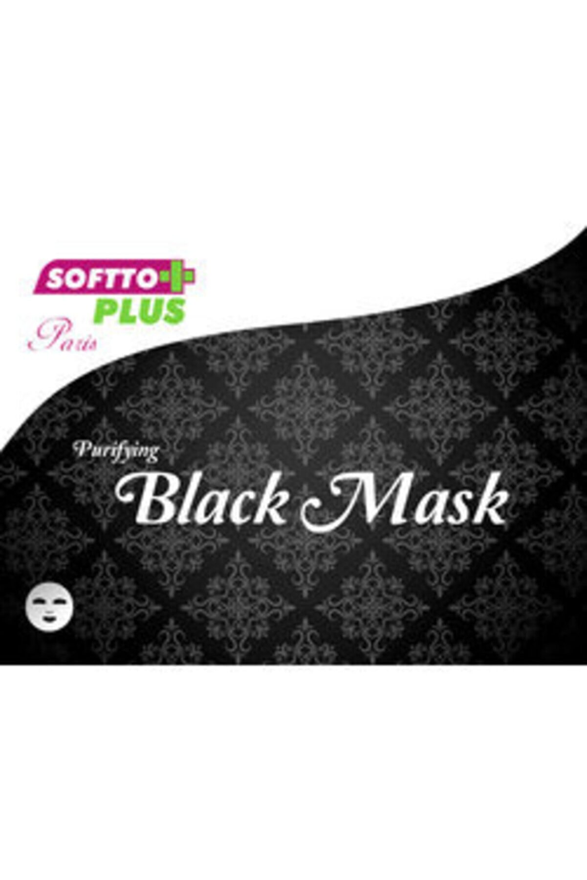Softo Plus 2 Adet Siyah Maske Tek Kullanımlık