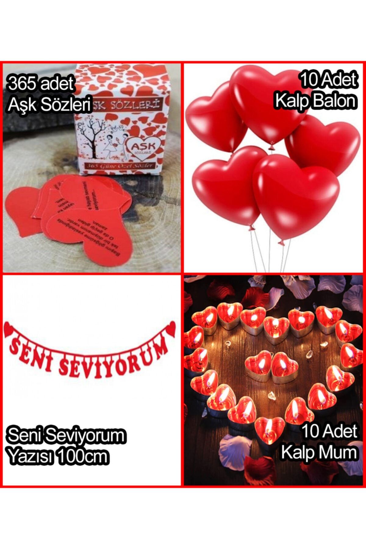 Parti Dolabı 14 Şubat Sevgililer Günü Kız veya Erkek Arkadaşa Sürpriz Süsleme Paketi