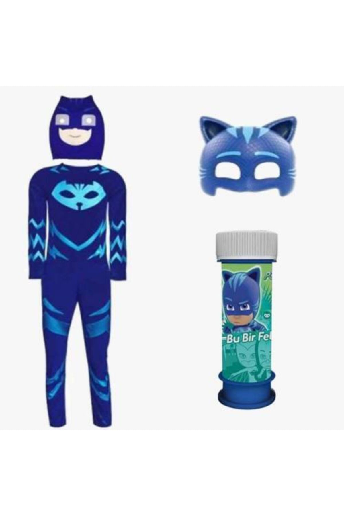 Mashotrend Pj Masks Çocuk Kostümü - Pijamaskeliler Kedi Çocuk Kostüm - Tulum + Maske Set
