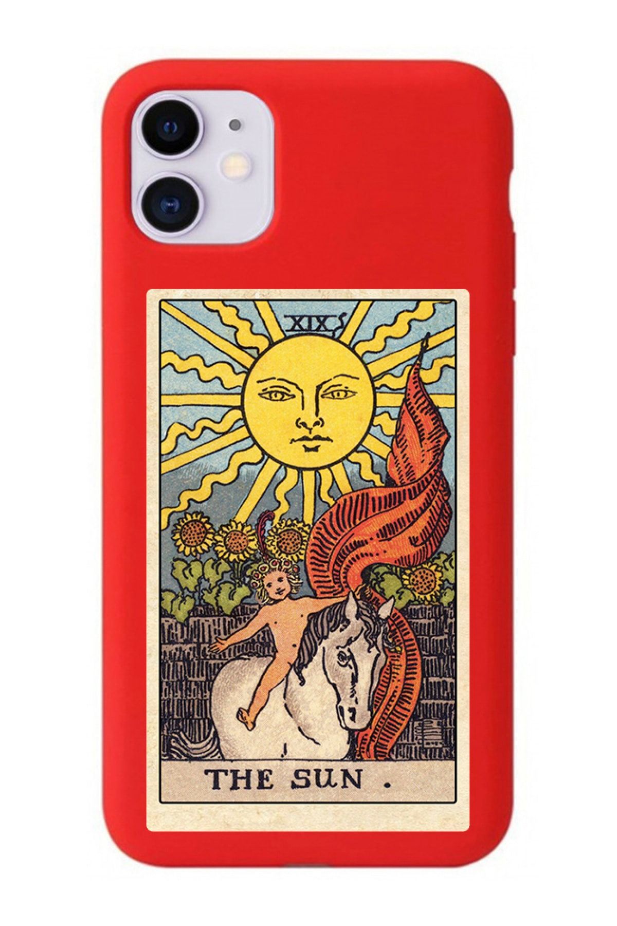 shoptocase Iphone 11 Kırmızı Lansman The Sun Baskılı Telefon Kılıfı