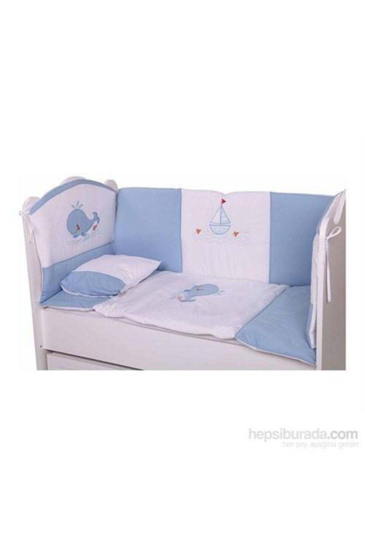 Babyhope Bebek Uyku Seti Mavi Balıklı 70*130