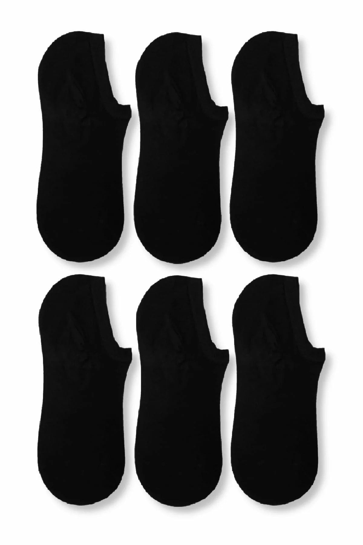 Evsay Erkek Siyah Bambu Görünmez Spor Ayakkabı Çorabı 6 Çift