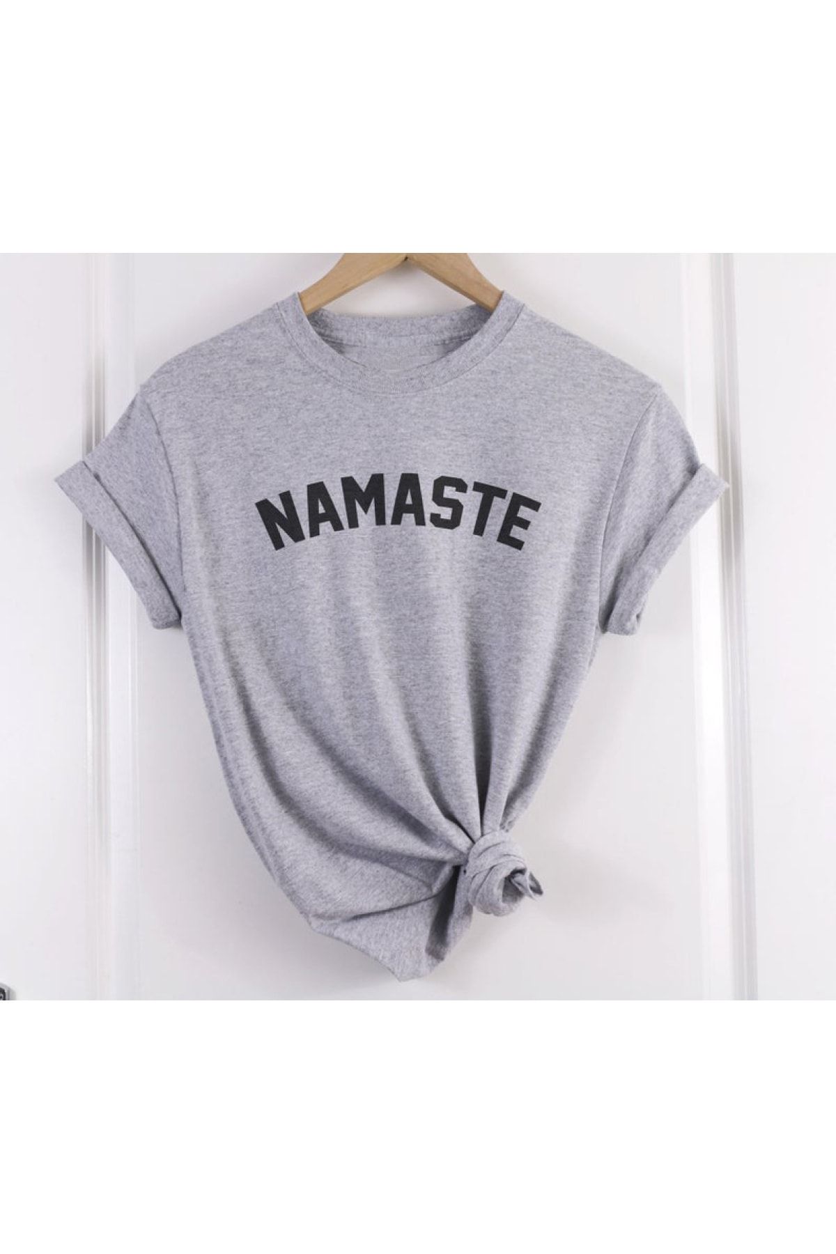 Hellomaandme Namaste Baskılı Yoga Sevenlere Özel Tshirt Modeli