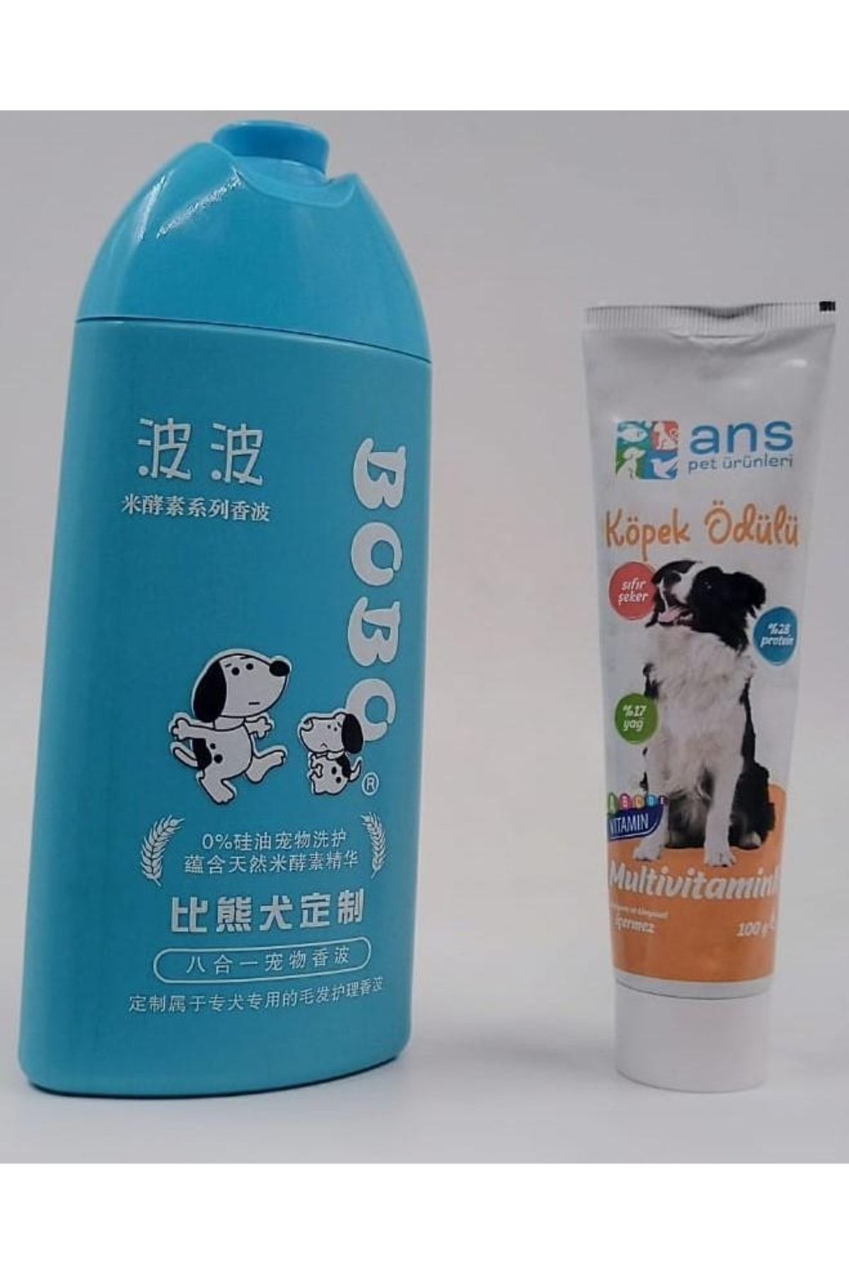 Bobo Kıvırcık Tüylü Köpekler Için Şampuan 400 Ml + Ans Köpekler Için Multivitamin 100 Gr
