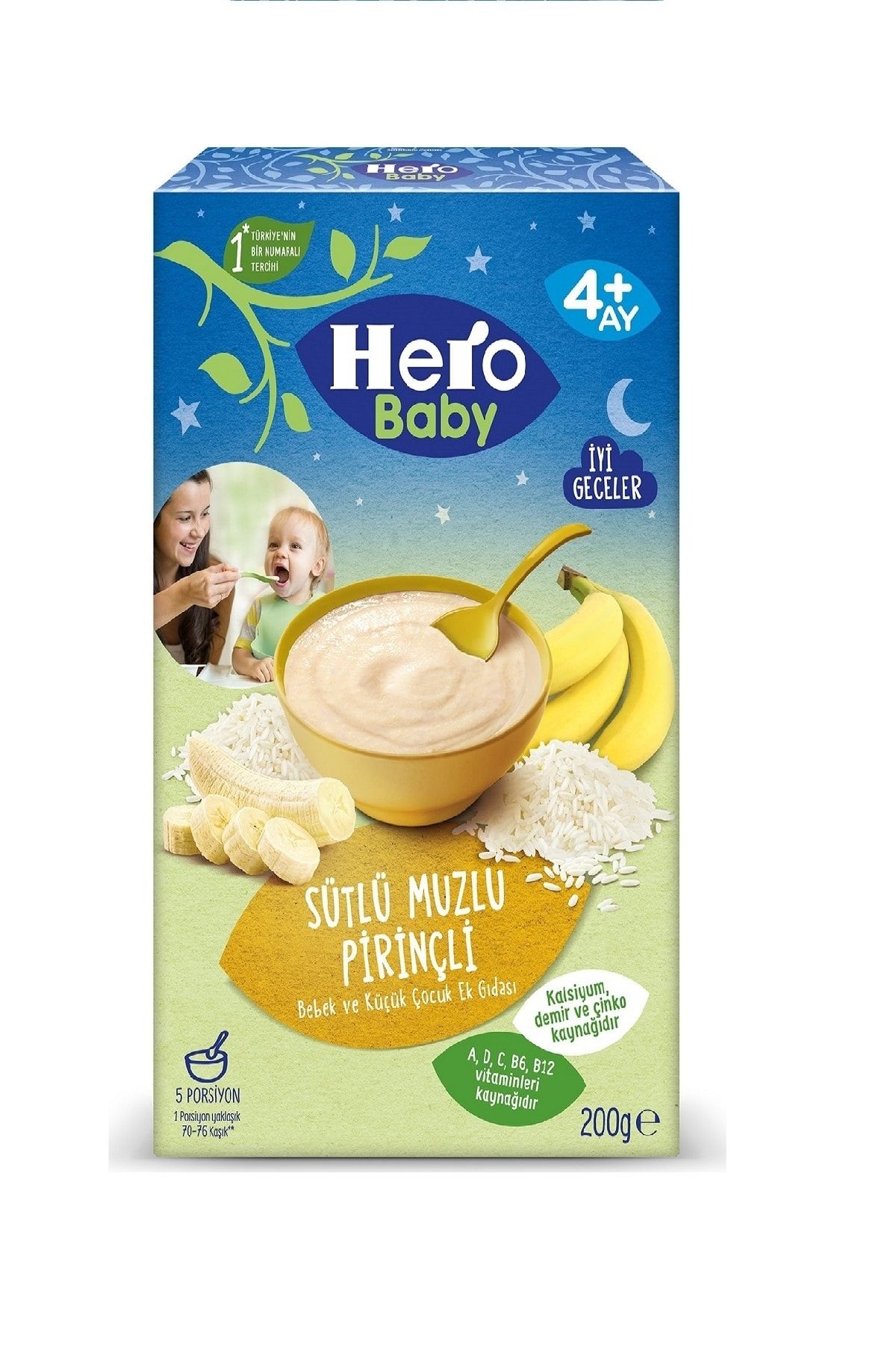 Hero Baby Sütlü Pirinçli Muzlu 200 Gr X 12 Adet