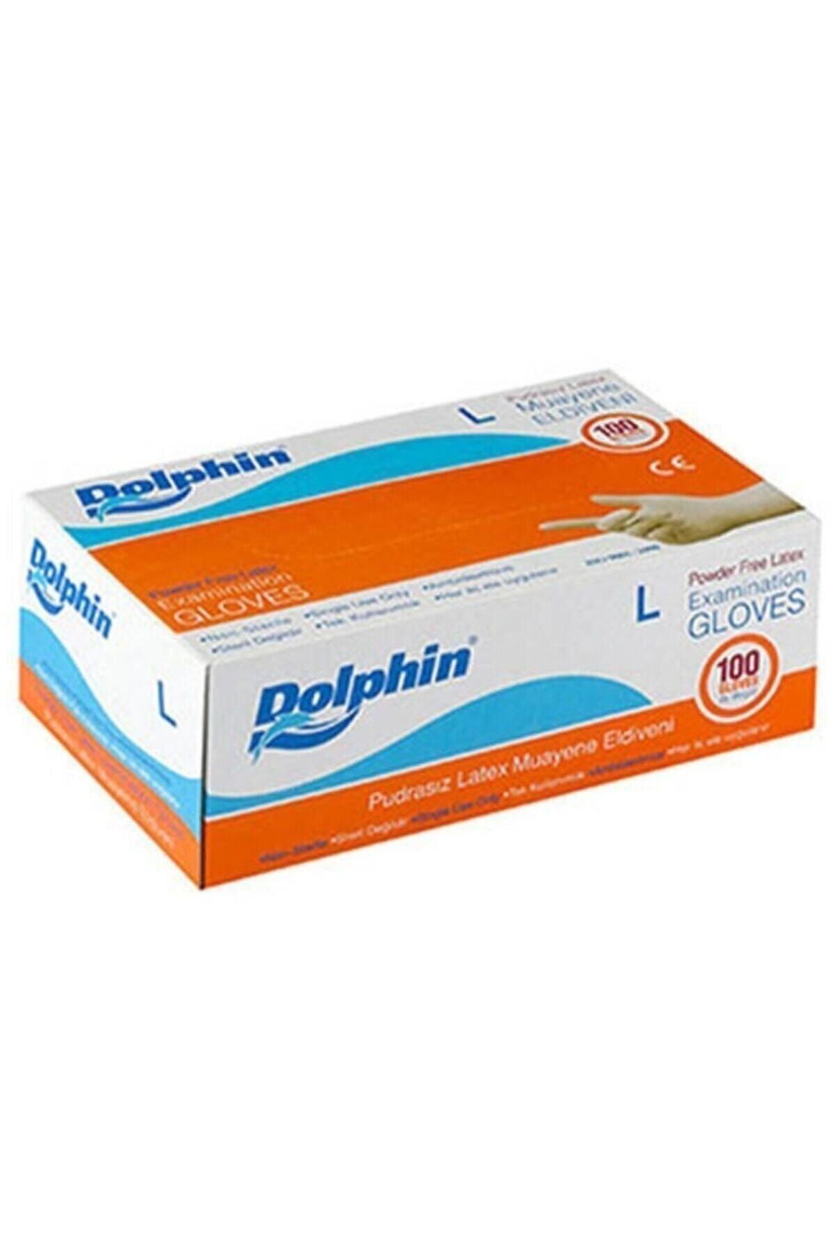 Dolphin Beyaz Lateks Eldiven Pudrasız (L) 100lü Paket - Tm-eld-0020 8697415741448