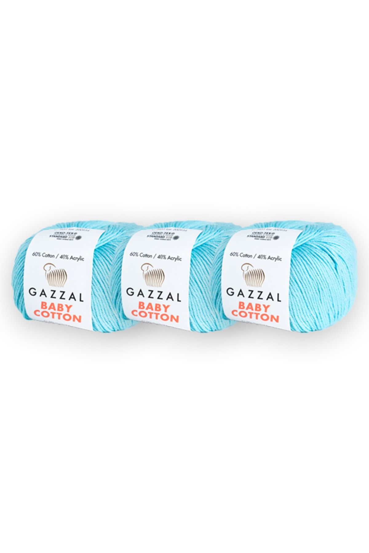 Gazzal Baby Cotton 50 gr 3'lü Paket Amigurimi Punch El Örgü Ipligi Taka Yarn (3451)
