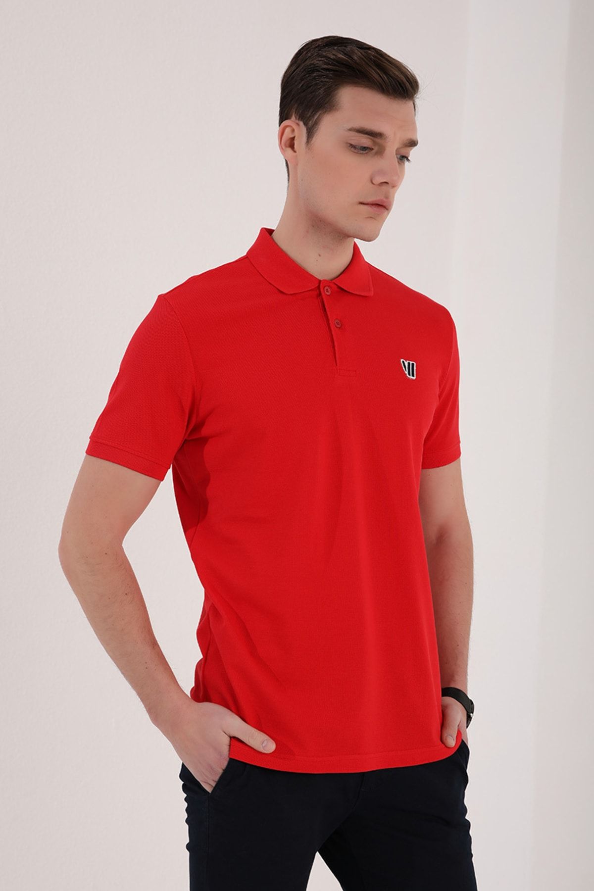 TOMMY LIFE Klasik Polo Yaka Kırmızı Erkek Tshirt T08ER-87768