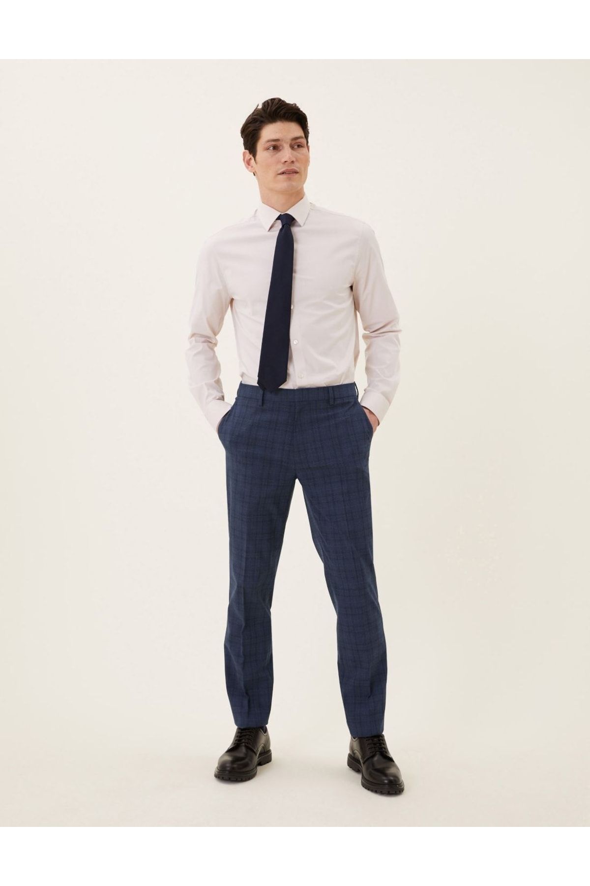 Marks & Spencer Slim Fit Ekose Desenli Pantolon