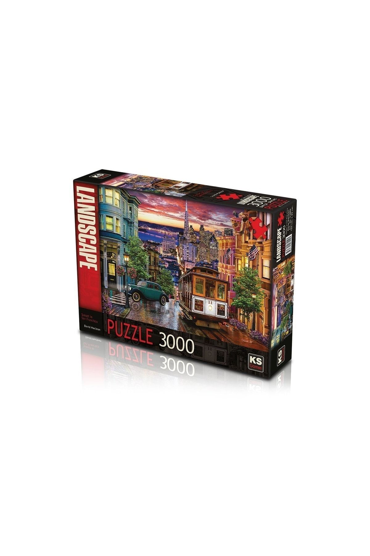 Genel Markalar 3000 Parça Puzzle - Sunset In San Francisco - David Maclean -