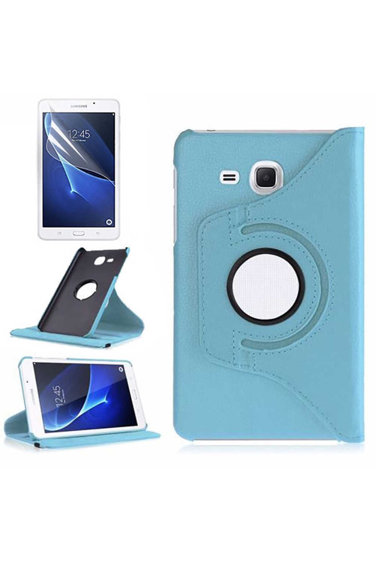 Zore Galaxy Tab 4 T280 Dönebilen Standlı Kılıf-mavi