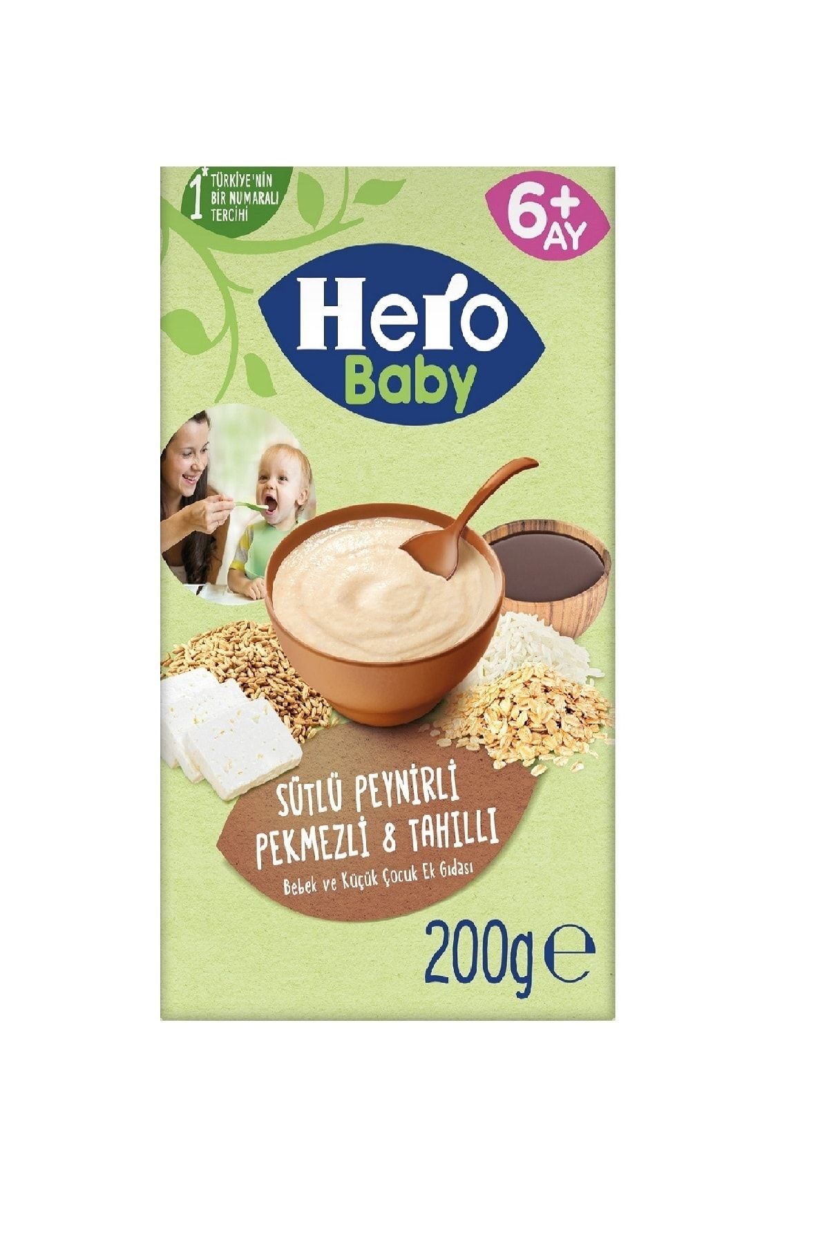 Hero Baby Sütlü 8 Tahıllı Peynirli Pekmezli 200 Gr X 12 Adet