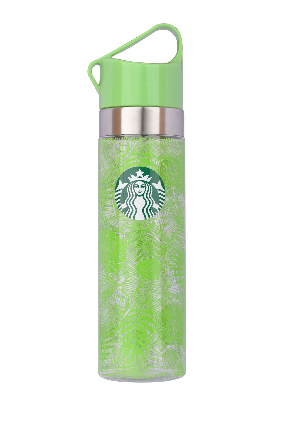 Starbucks ® Yeşil Yaprak Desenli Su Şişesi - 680 Ml 23 Oz Greenbox0052