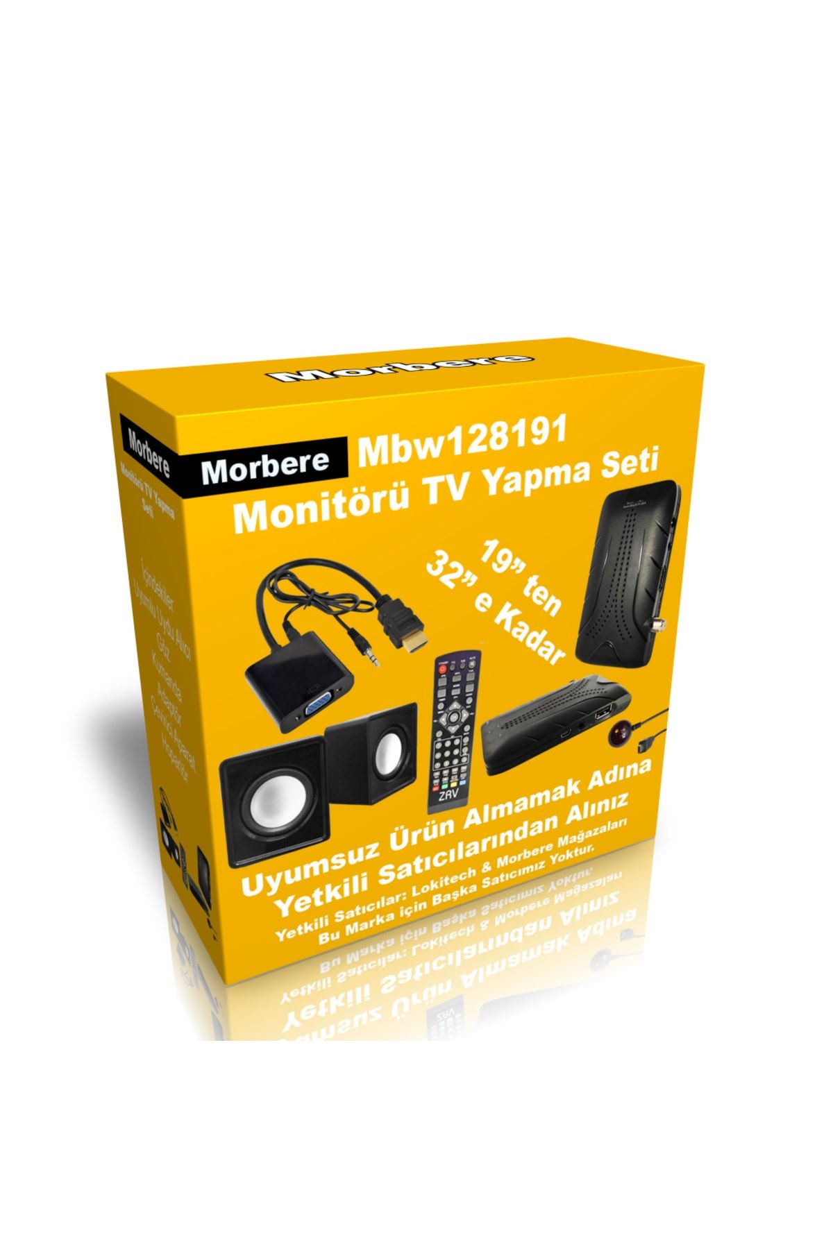 Morbere Monitörü Tv Yapma Aparatı Uydu Alıcı Hoparlör Hdmı To Vga Mbw128191