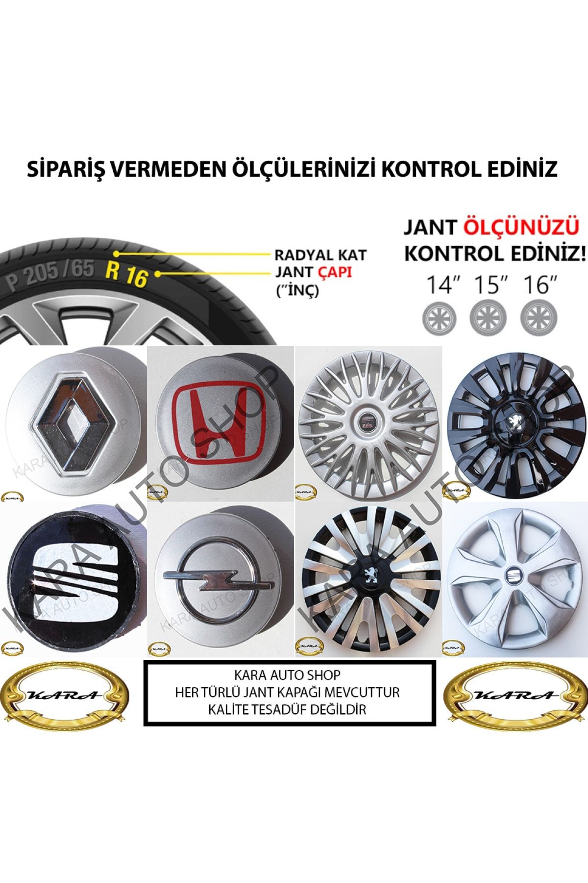 Hyundai Elantra 15"inç Kırılmaz 4 Adet 1 Takım Gri Jant Kapağı