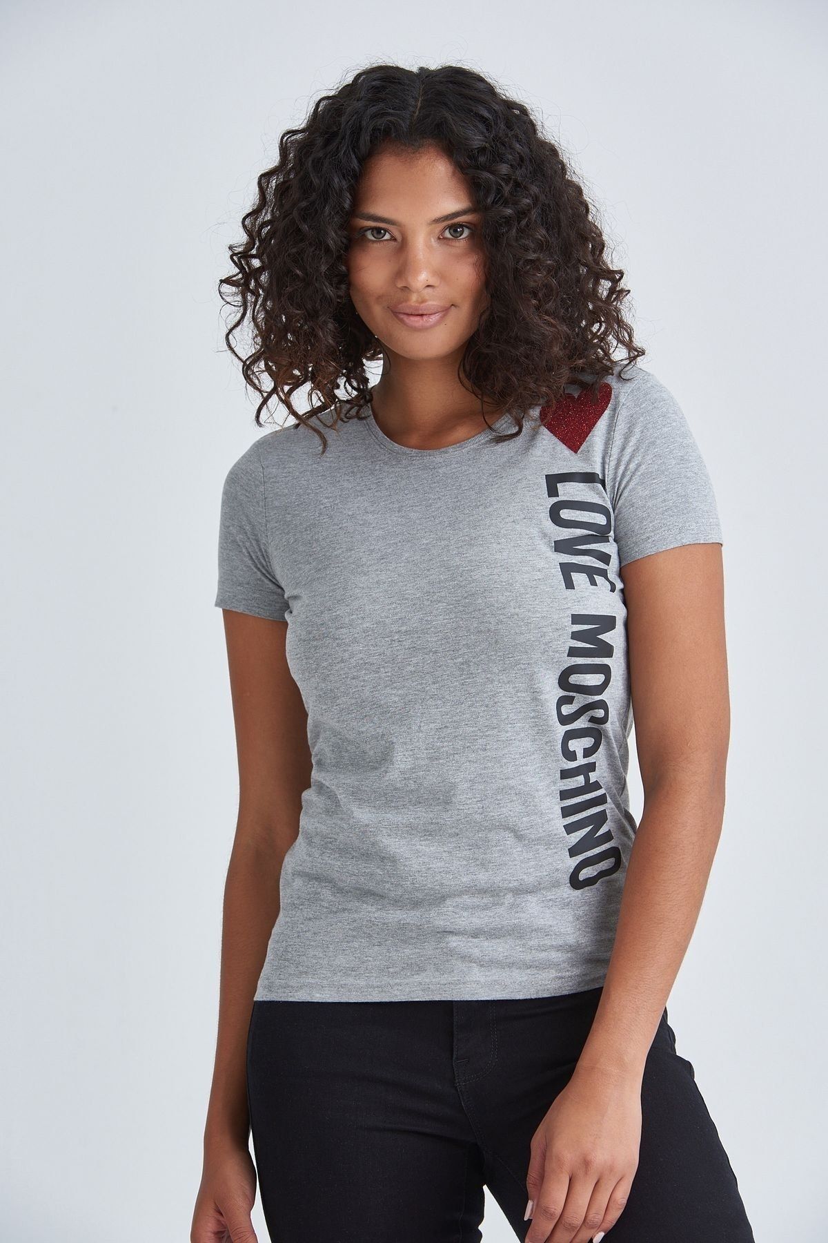 Moschino Bisiklet Yaka Logolu Kadın T-shirt