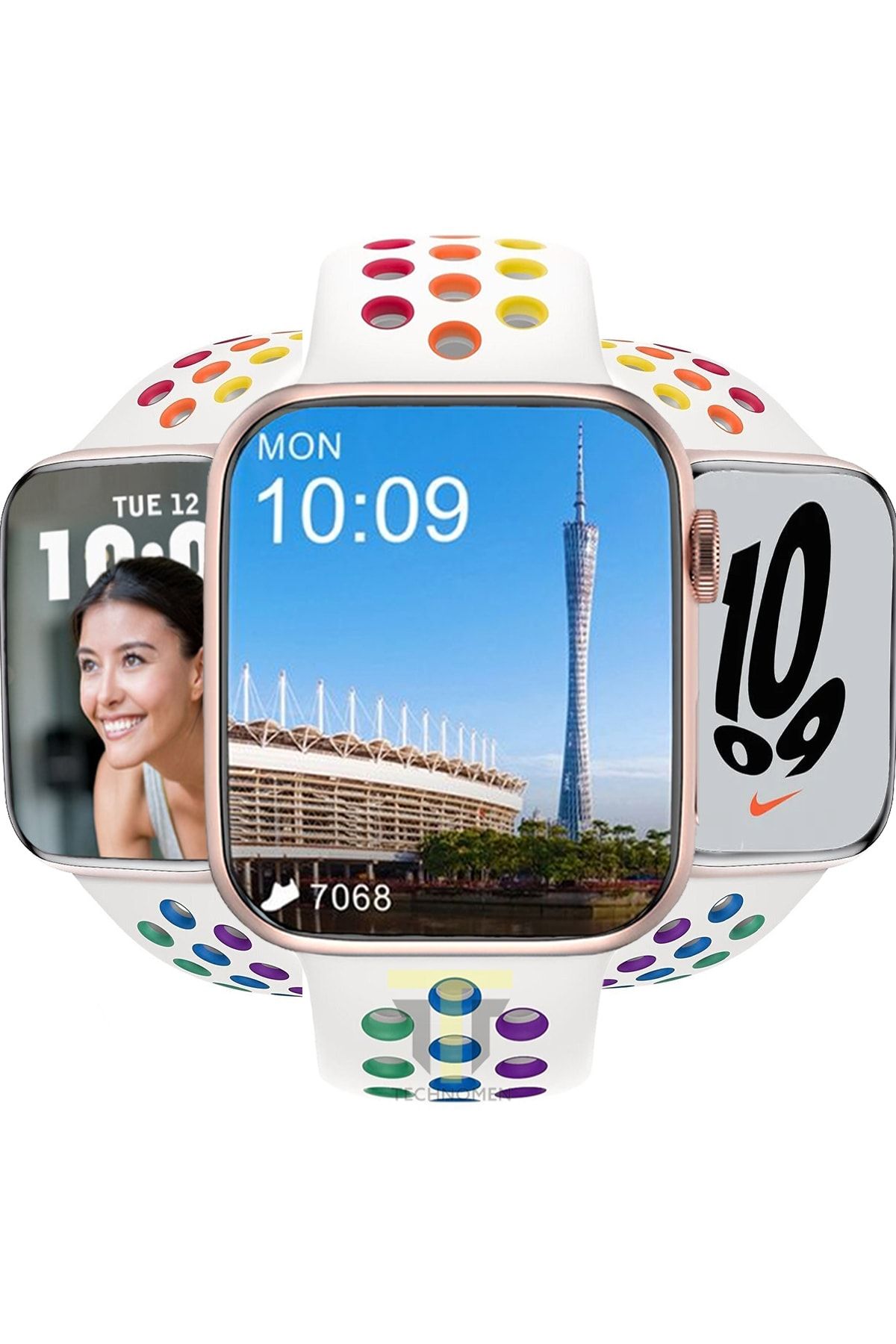 TECHNOMEN Watch 7 Dt Nlke Series Spor Smartwatch 2022 Akıllı Saat Nfc Siri Gps Bluetooth Çağrı Android Ios
