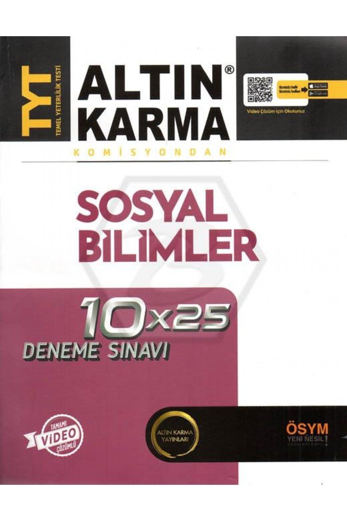 Altın Karma Yayınları Tyt Sosyal Bilimler Tamamı Video Çözümlü 10x25 Deneme Sınavı