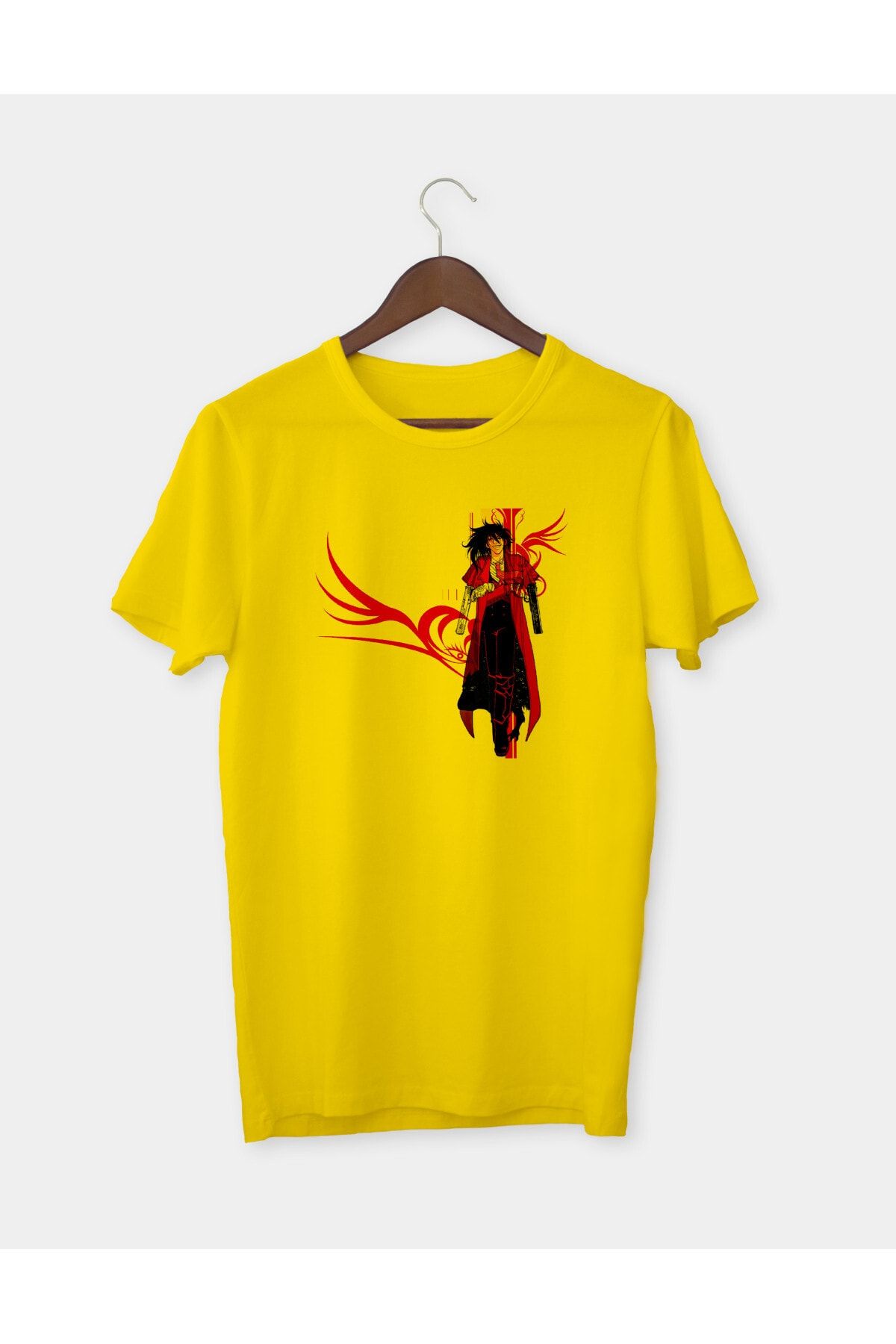 Genel Markalar Anime Hellsing Ultimate Baskılı Sarı Yetişkin T-shirt Tişört 2