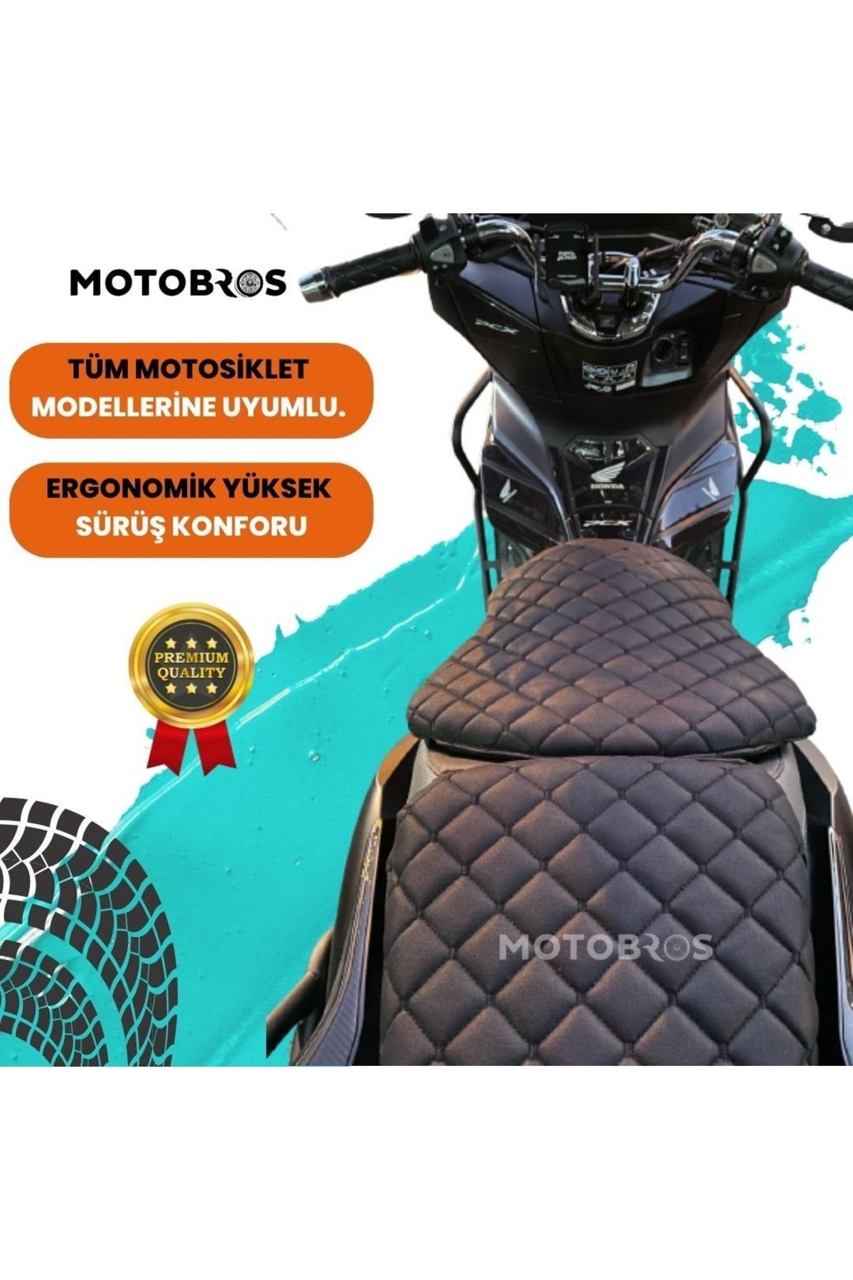 Motobros Universal Motosiklet Konfor Sele Ön Ve Arka Takım Tüm Motorlara Uyumlu