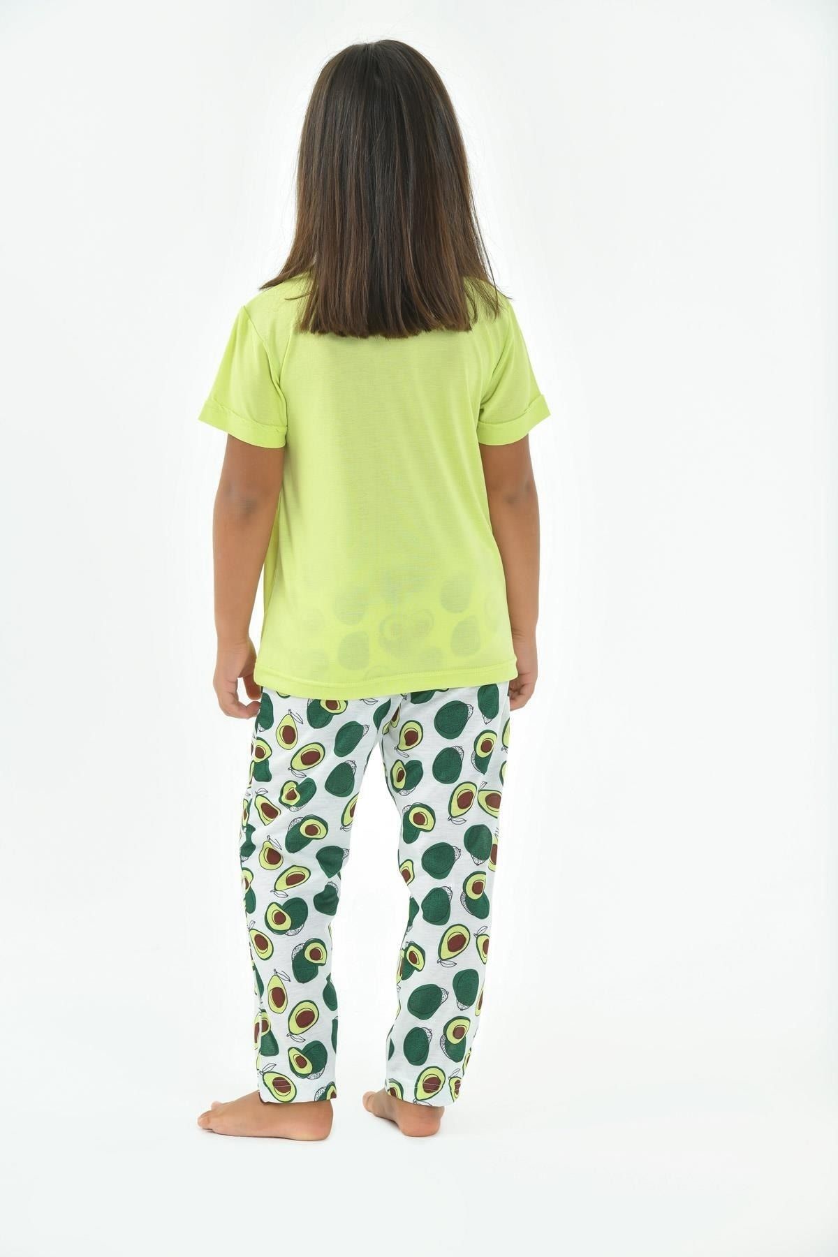 Yeni İnci Ckp357 Kız Çocuk Kısa Kollu Pijama Takımı Yeşil