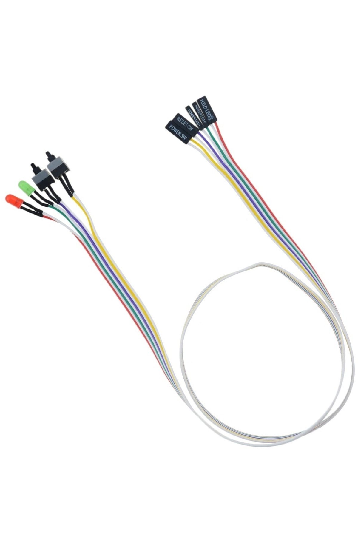 Alfais 5064 Anakart Led Işıklı Power Ve Reset Açma Kapama Butonu Kablosu Switch On/off  Uyumlu