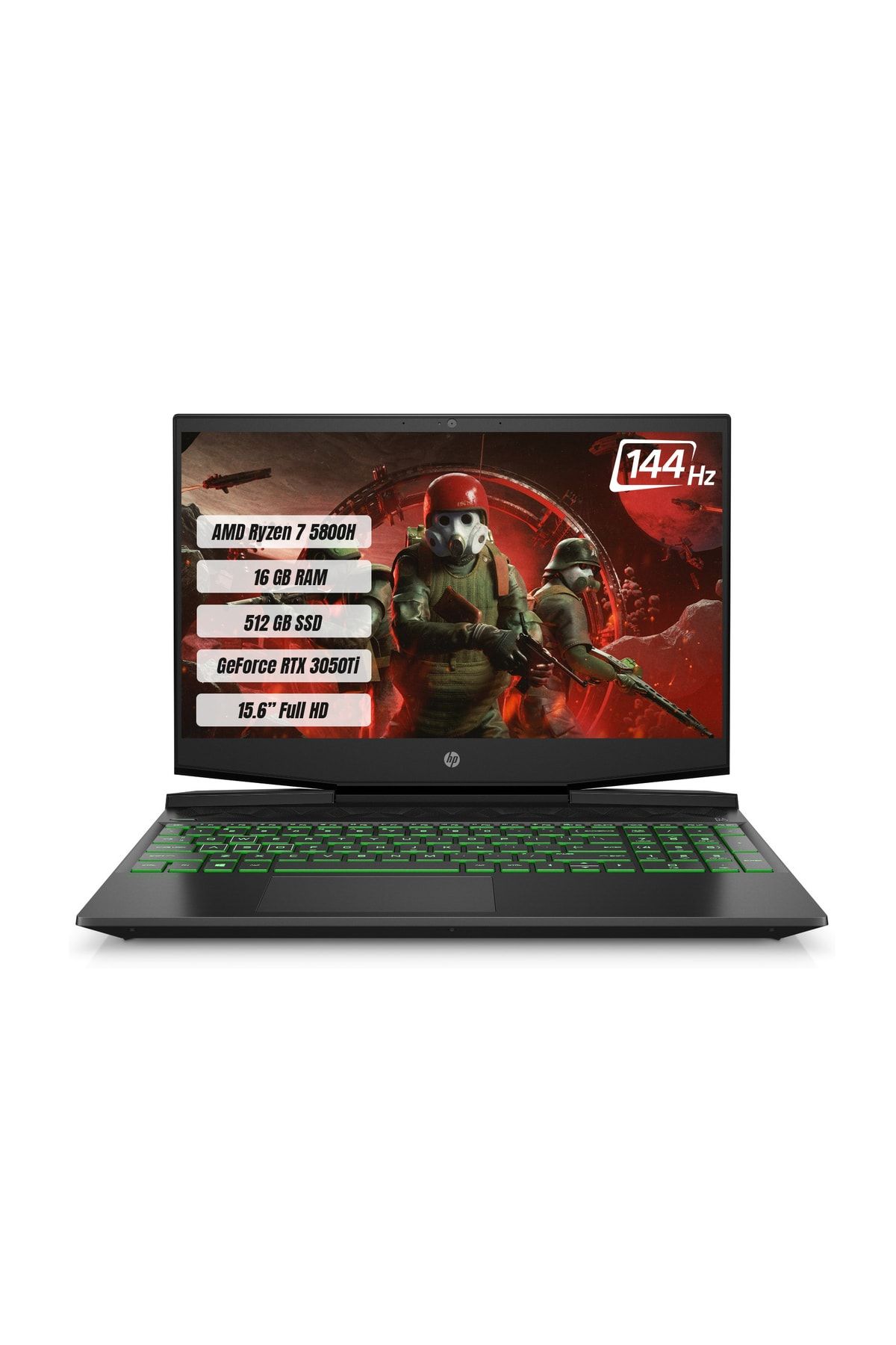 HP Pavilion Gaming Laptop R7 5800h 16gb 512gb Ssd Rtx3050ti 144hz Dos 15.6 Fhd 68n67ea+çanta Mouse