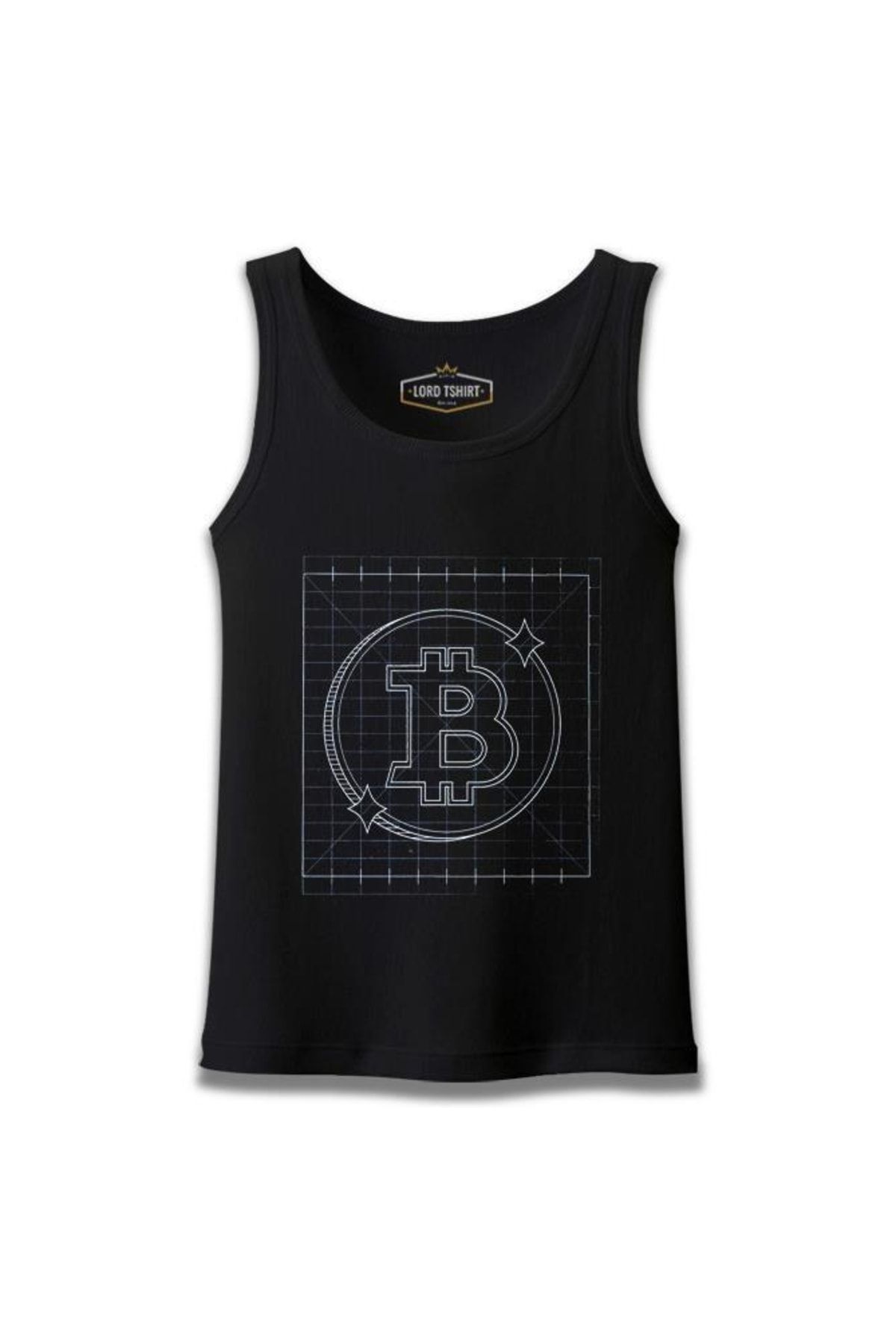 Lord T-Shirt Bitcoin - Grid Logo Siyah Erkek Atlet