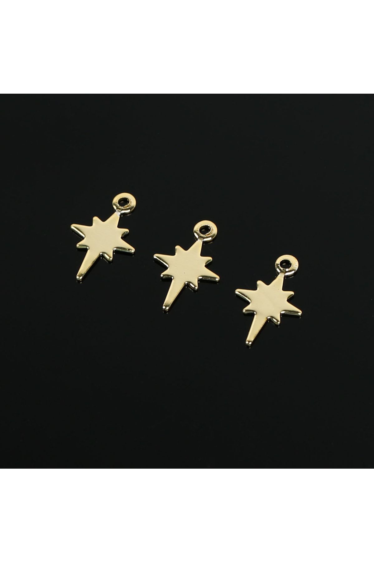 yfhobi 6 Adet- 12 mm Altın Kaplama (kararmaz) Kutup Yıldızı Desenli Pul, Takı Malzemesi, Metal Pul, #1885a