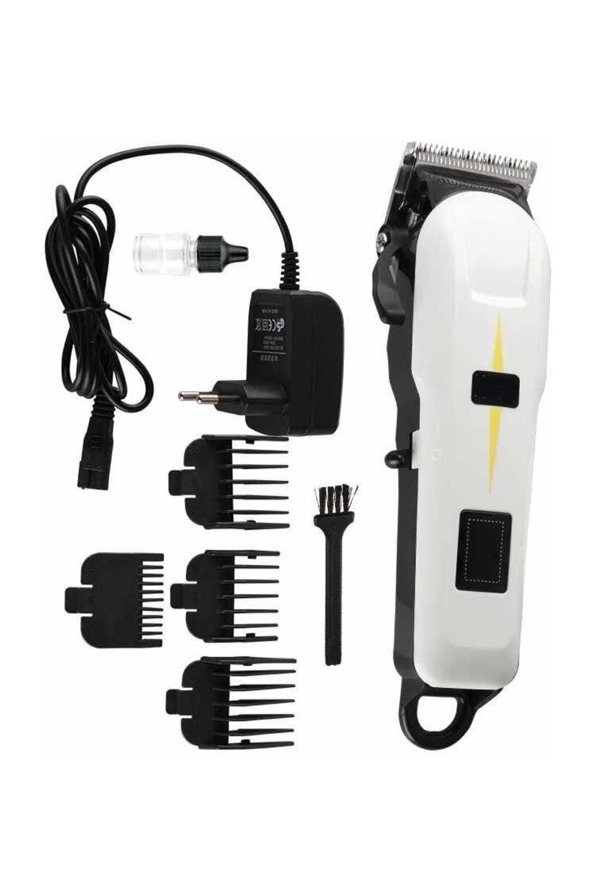 Dearling Dijital Göstergeli Professional Model Ultra Güçlü Saç Sakal Tıraş Makinesi Kablolu Kablosuz Kullanım