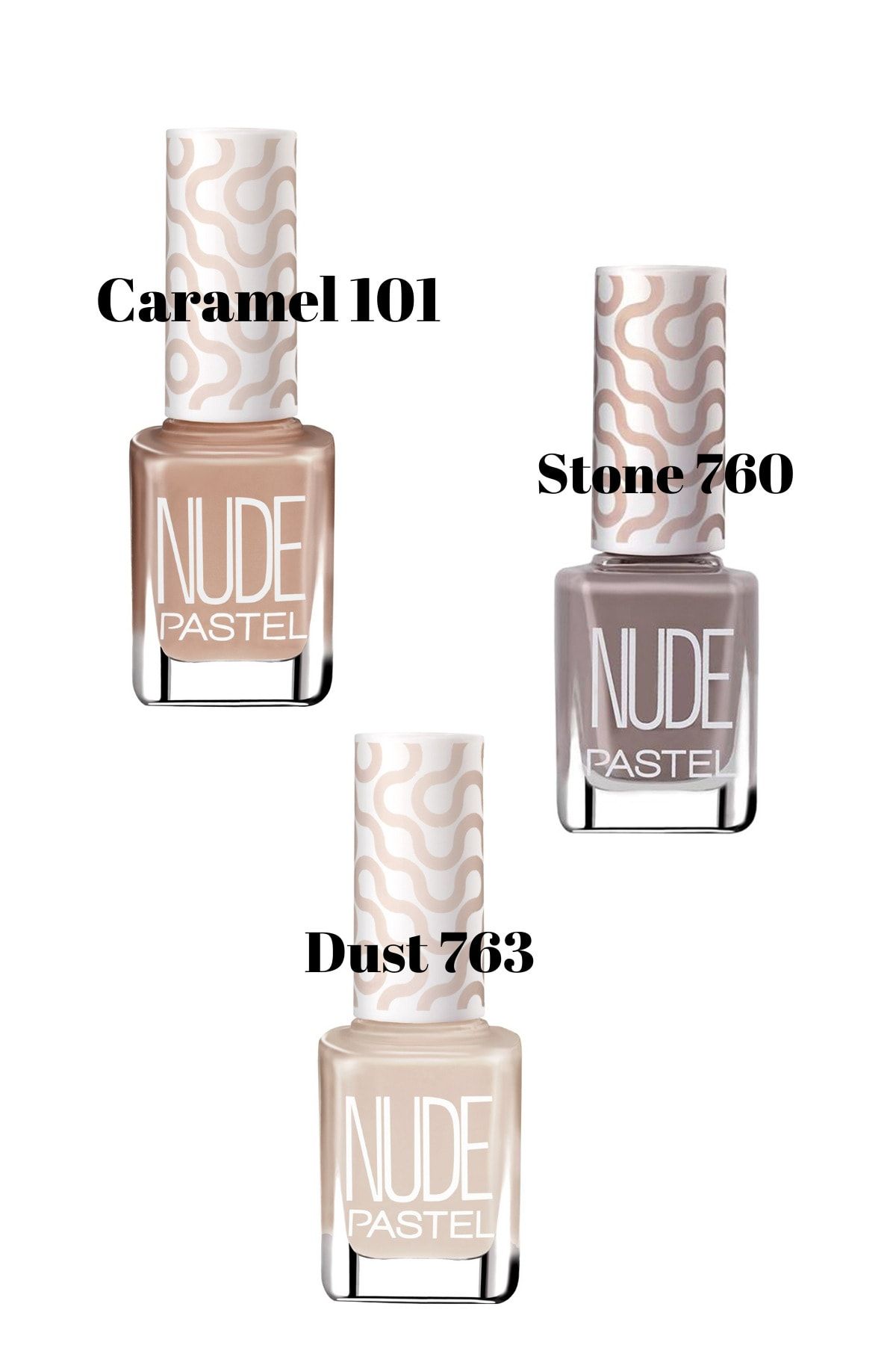 Pastel 3’lü Oje Seti Nude Caramel 101 Nude Stone 760 Nude Dust 763 Nail Polish