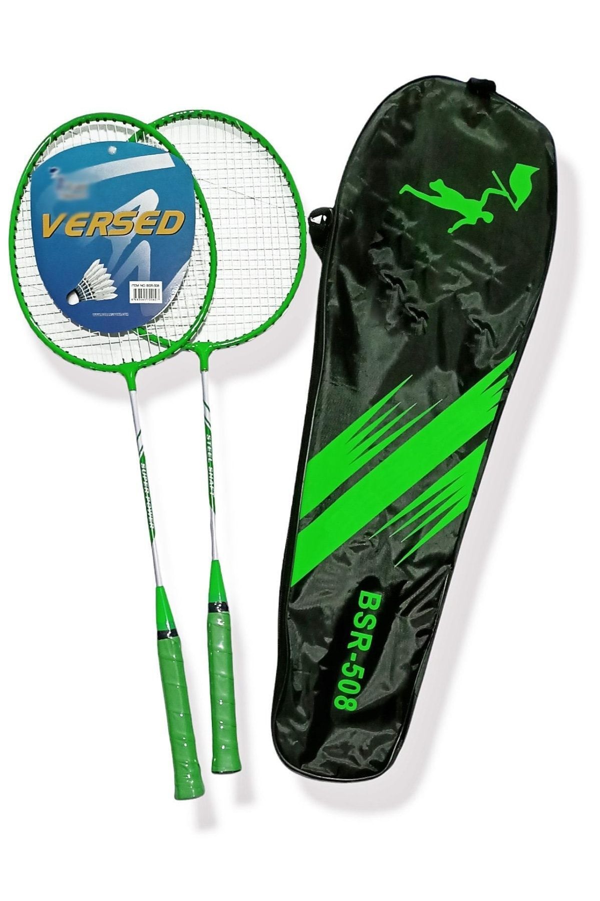Avessa Badminton Raket Set Yeşil Çantalı Brs-508