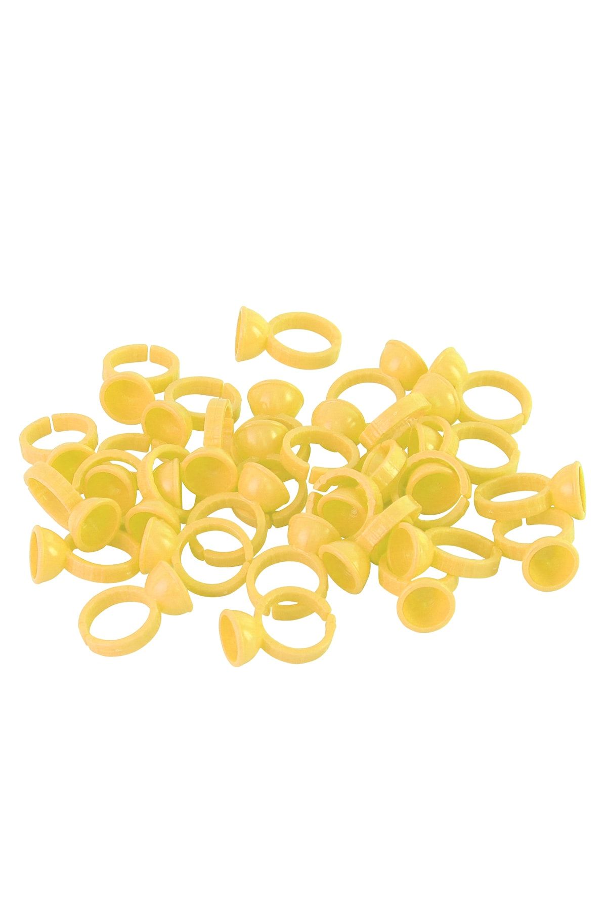 GABBA PERMANENT MAKE-UP 100 Adet Sarı Microblading Kalıcı Makyaj Ve Ipek Kirpik Boya Koyma Potu Yüzük