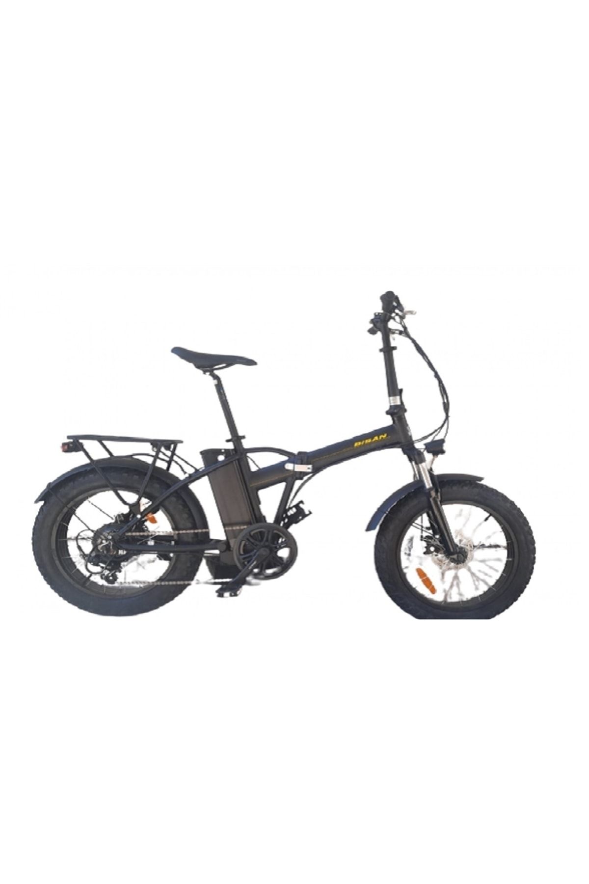 Bisan E-foldıng F2 Elektrıklı Katlanır Bisikleti Md 43cm 20 Jant 7 Vites Siyah Sarı